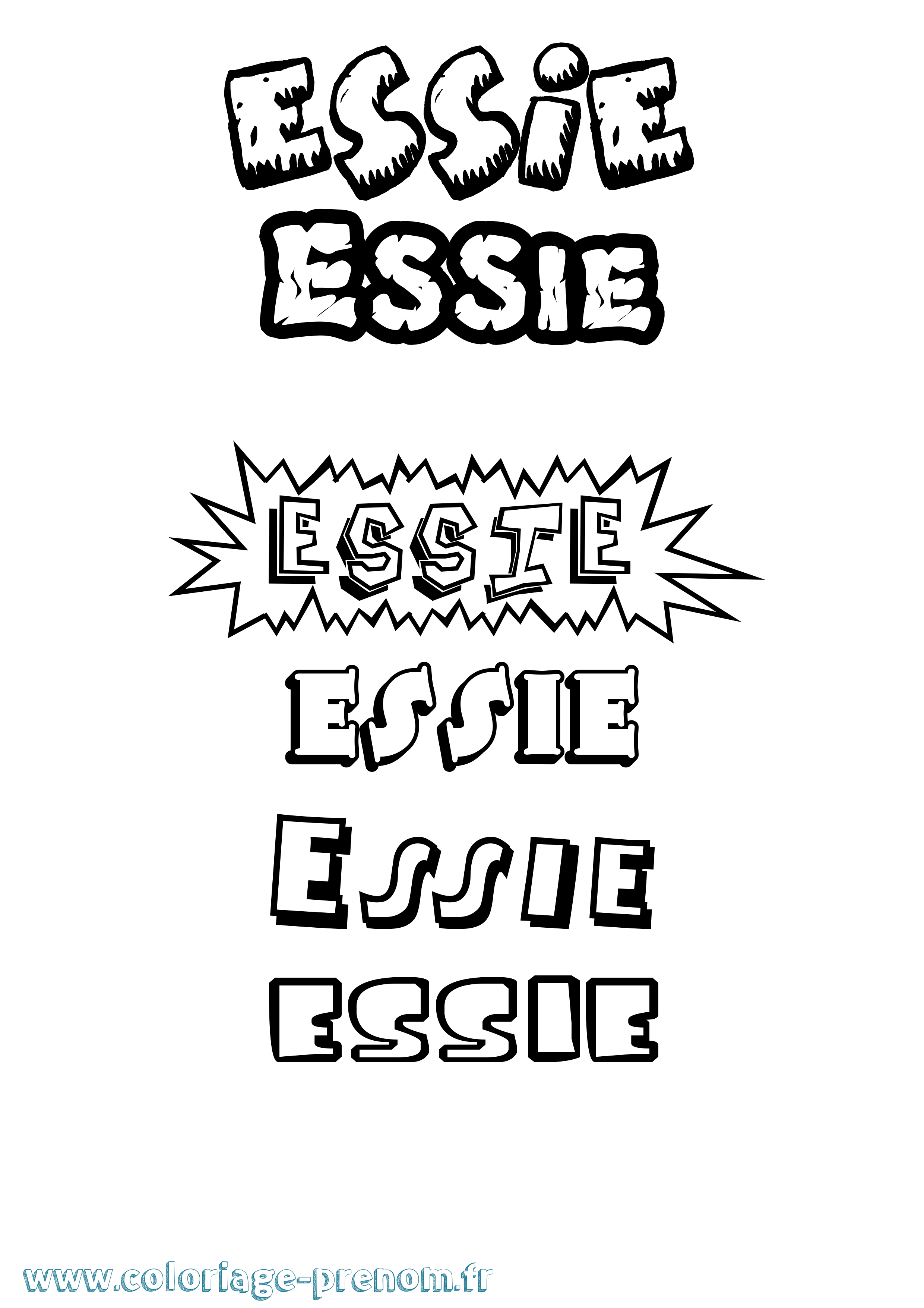 Coloriage Essie Dessin Animé Coloriage prénom Essie Dessin Animé