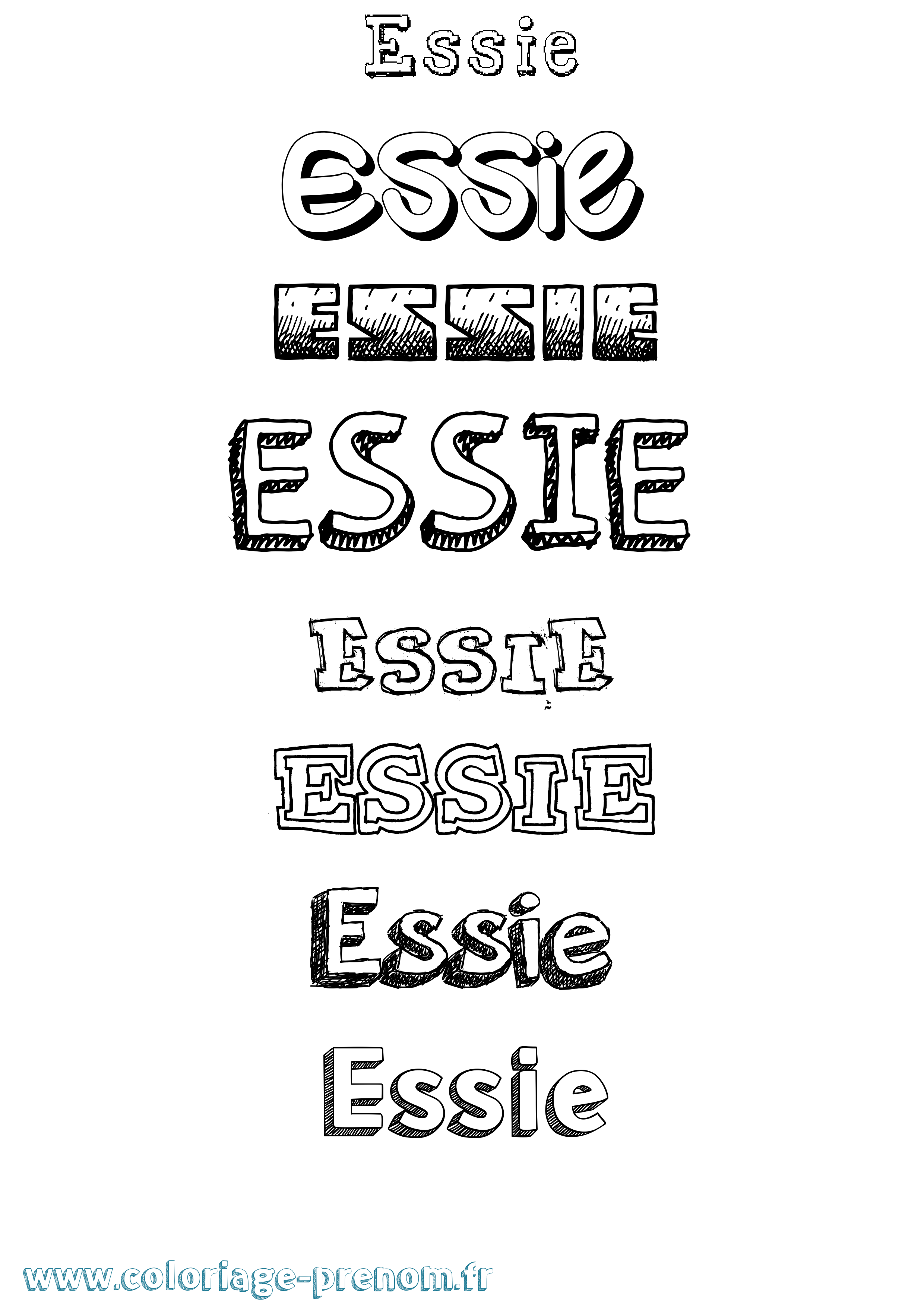 Coloriage Essie Dessiné Coloriage prénom Essie Dessiné