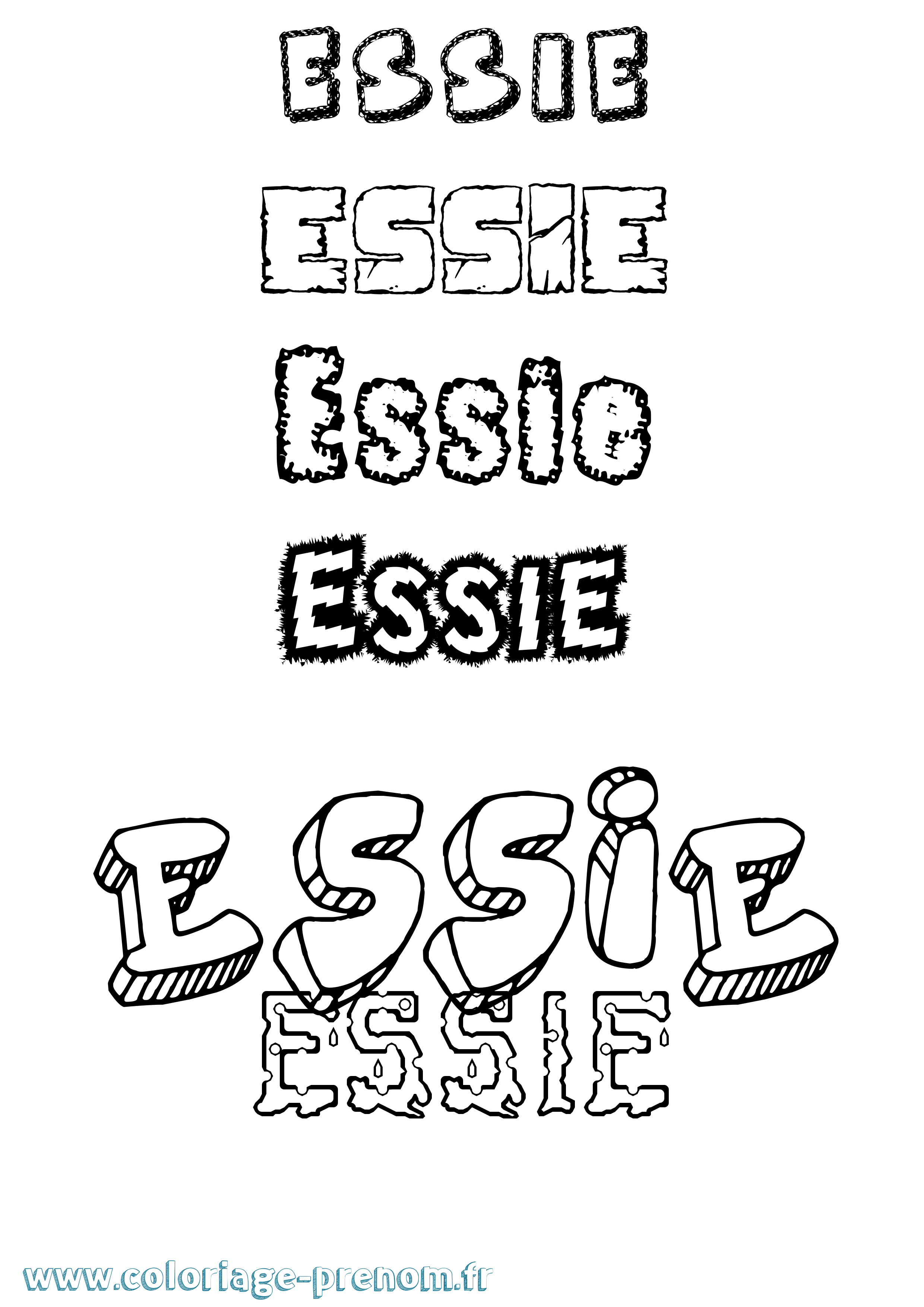 Coloriage Essie Destructuré Coloriage prénom Essie Destructuré