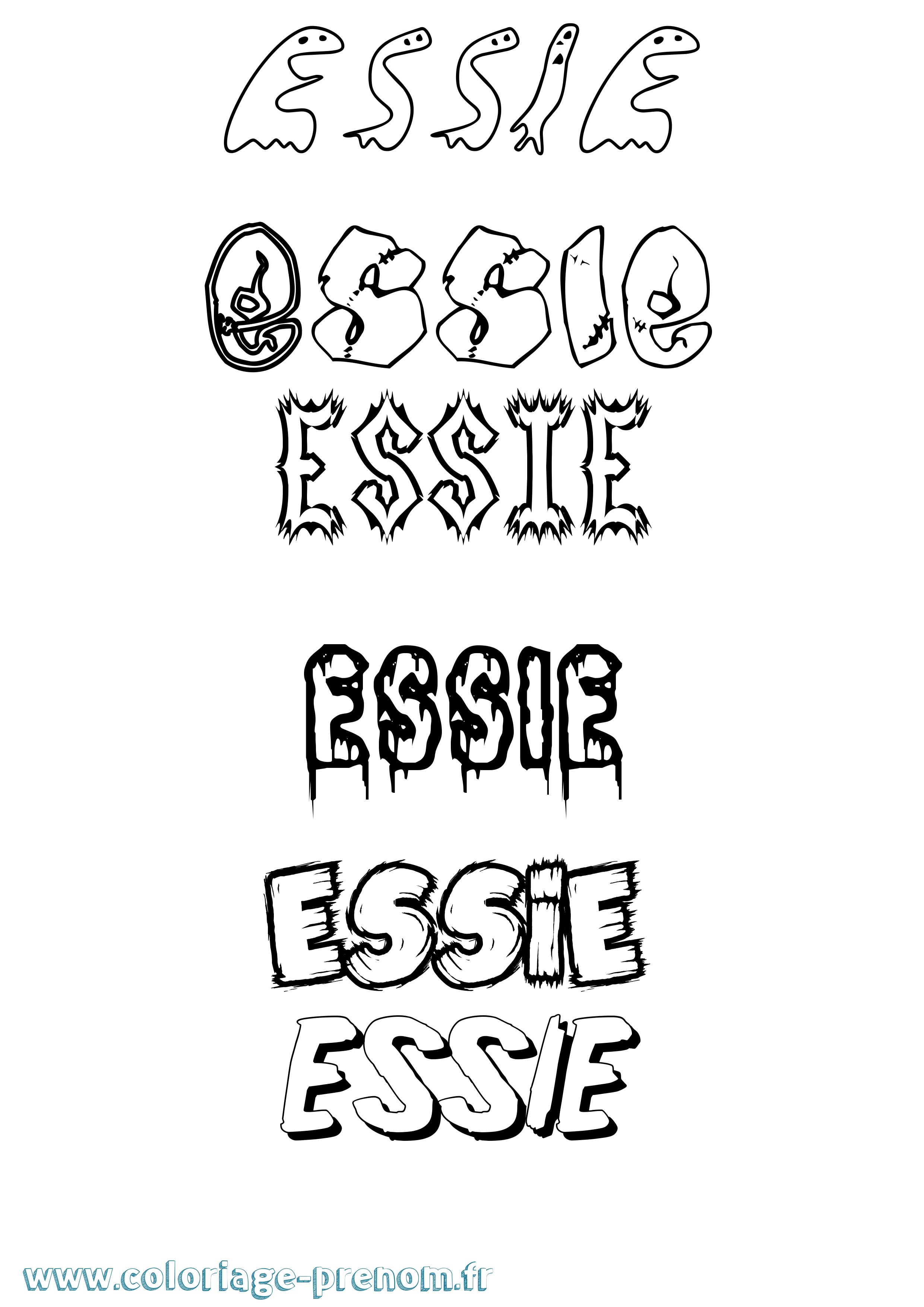 Coloriage Essie Frisson Coloriage prénom Essie Frisson