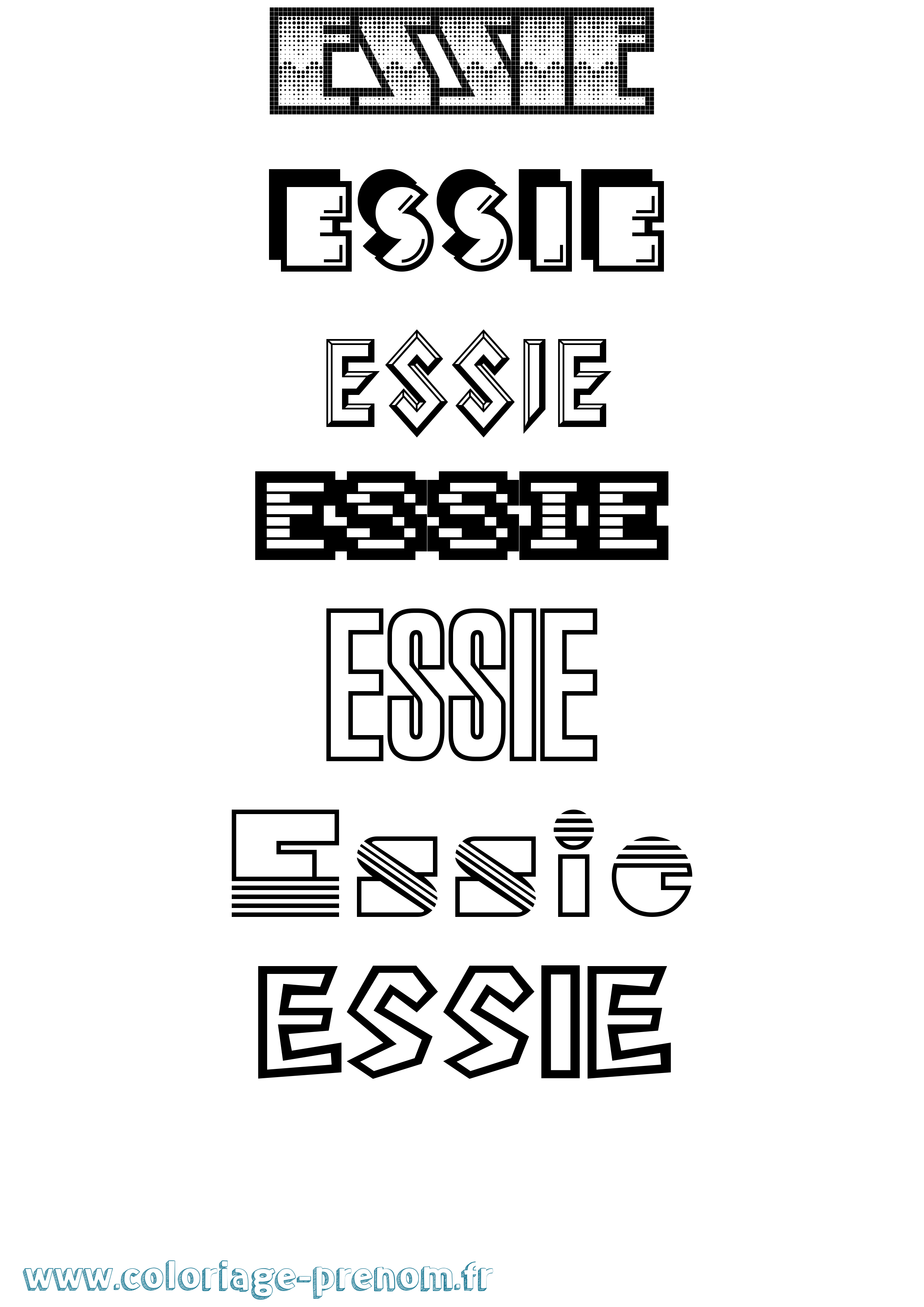 Coloriage Essie Jeux Vidéos Coloriage prénom Essie Jeux Vidéos