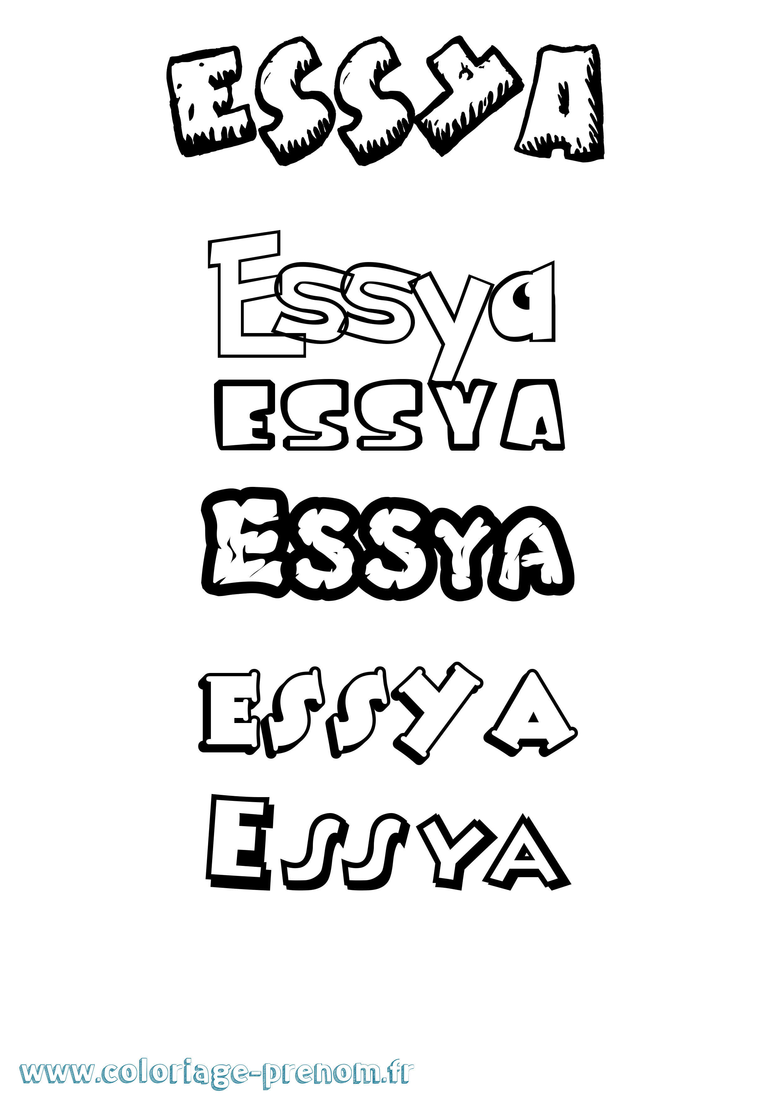 Coloriage Essya Dessin Animé Coloriage prénom Essya Dessin Animé