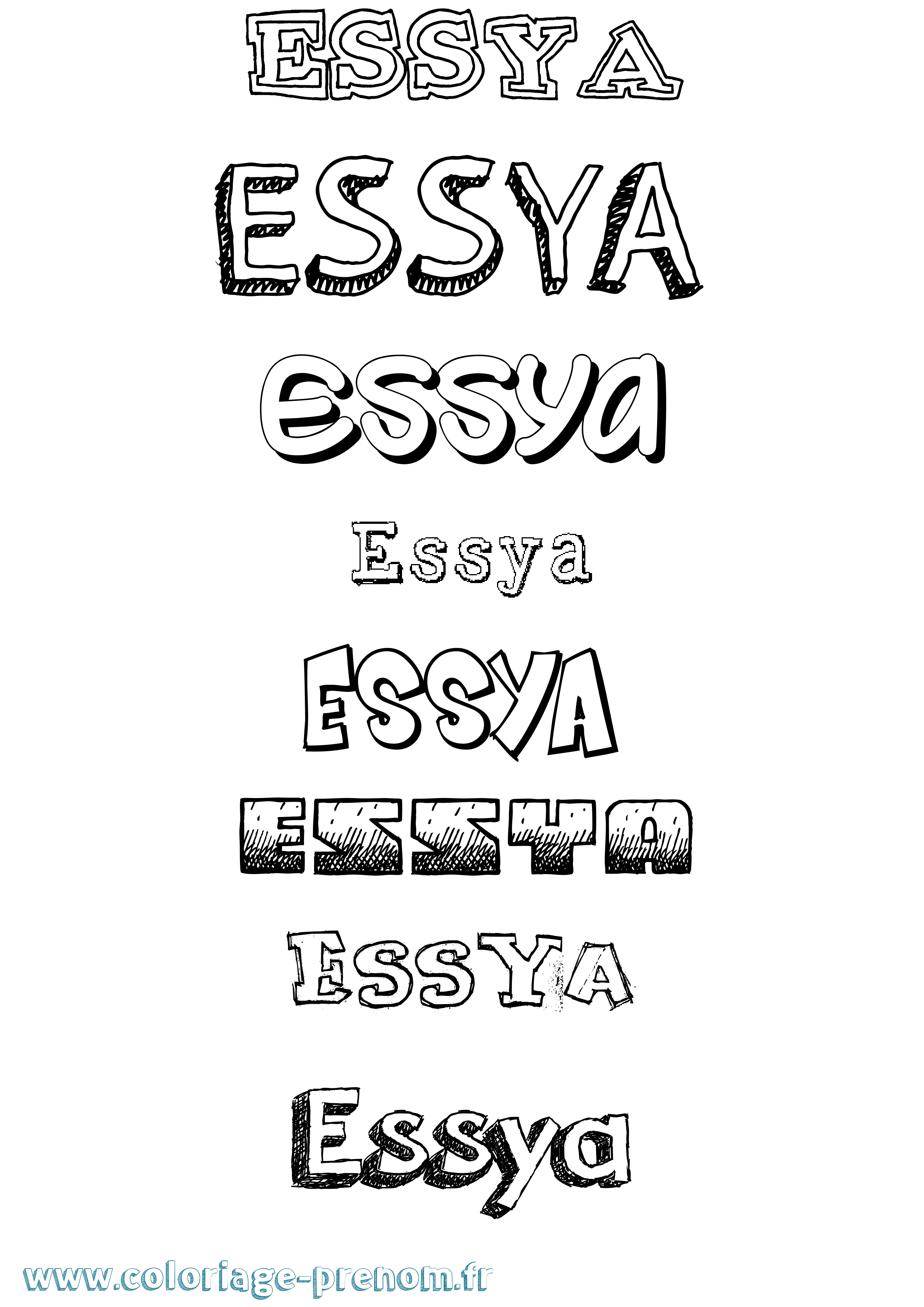 Coloriage Essya Dessiné Coloriage prénom Essya Dessiné