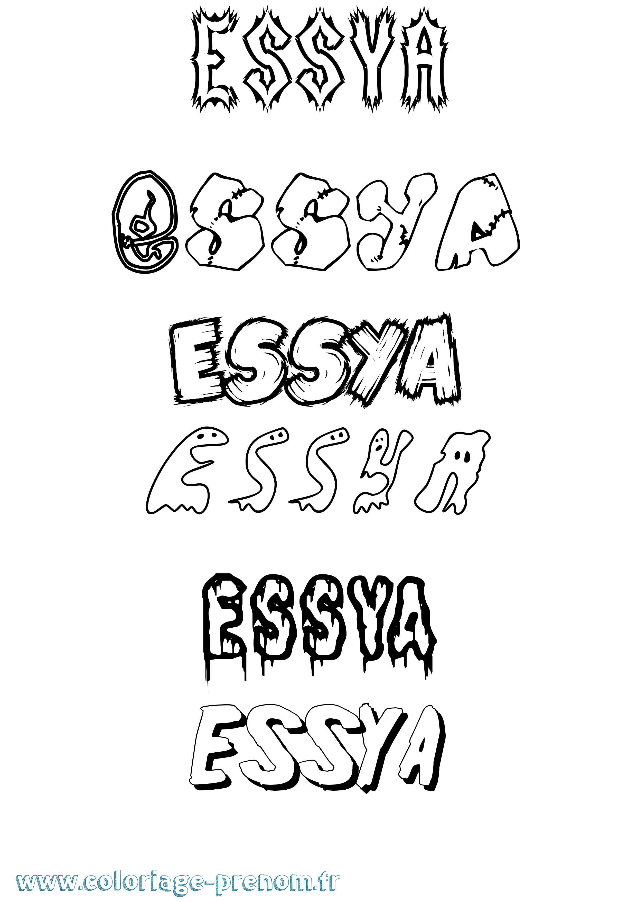 Coloriage Essya Frisson Coloriage prénom Essya Frisson