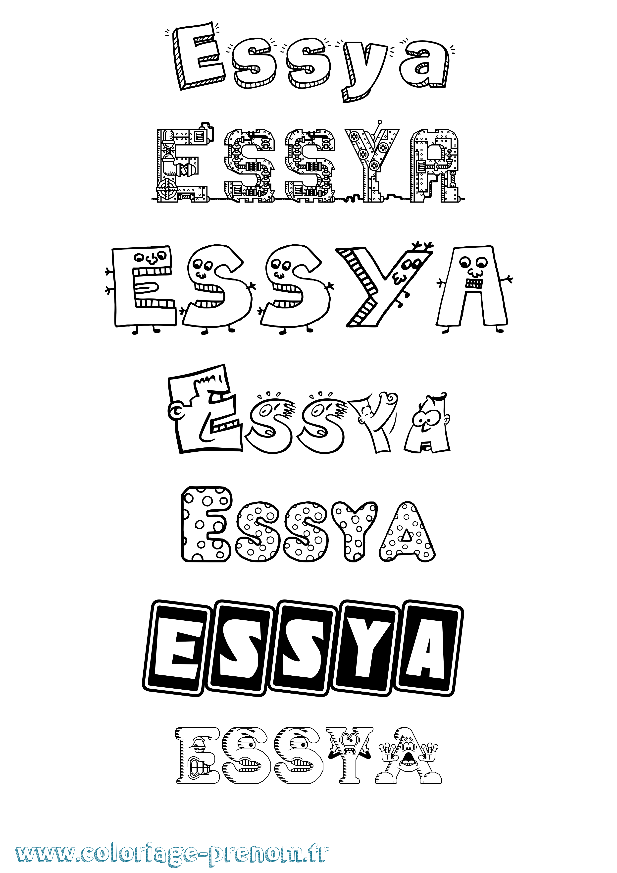 Coloriage Essya Fun Coloriage prénom Essya Fun