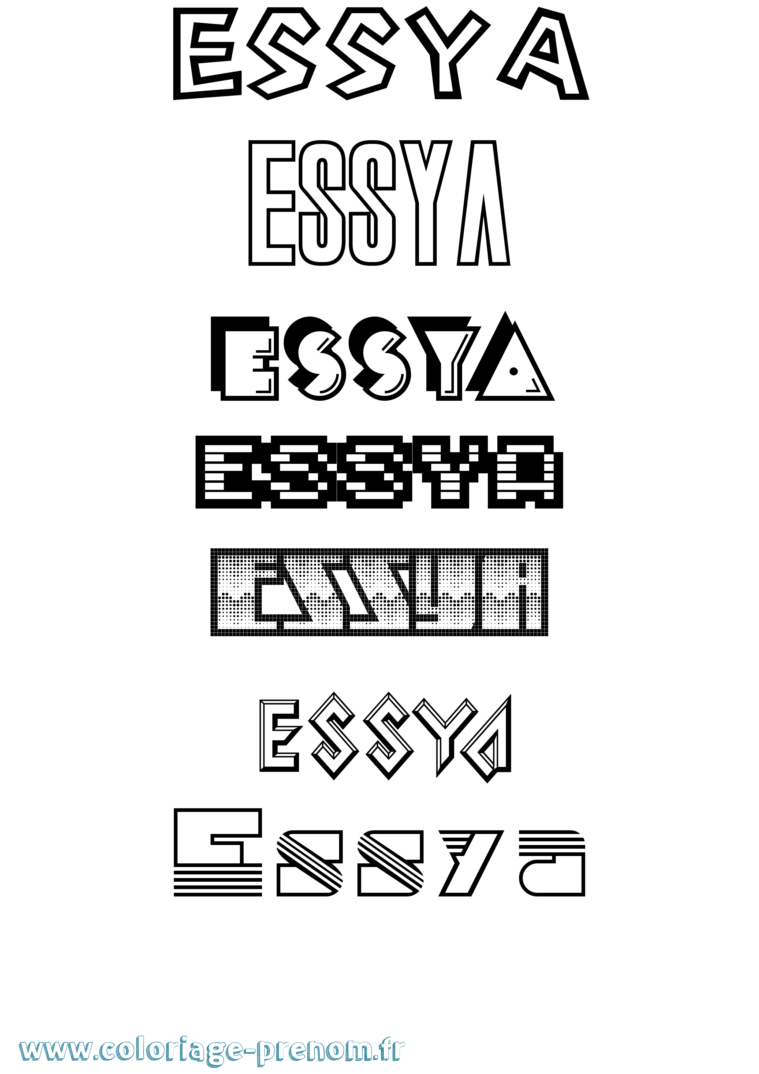 Coloriage Essya Jeux Vidéos Coloriage prénom Essya Jeux Vidéos