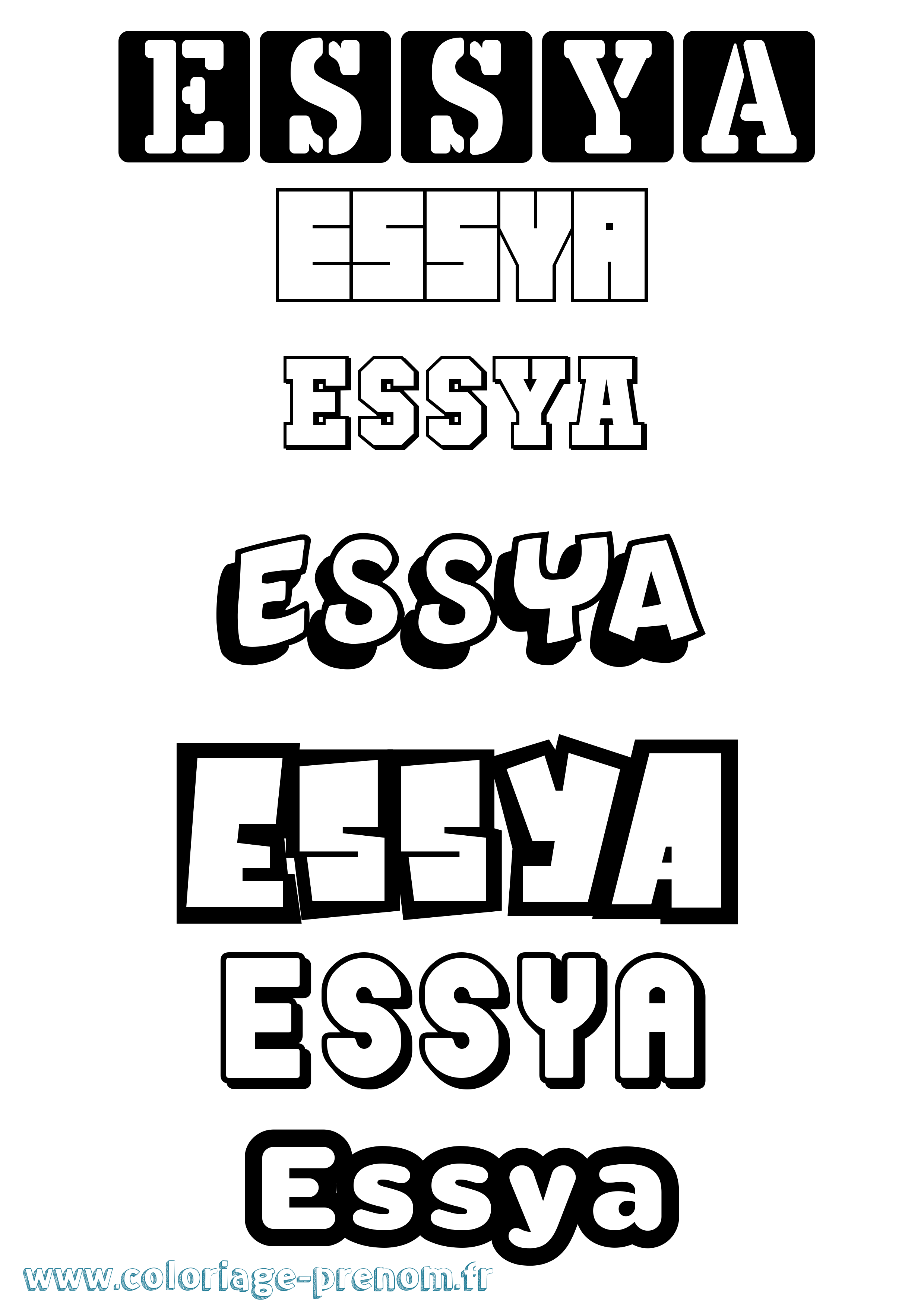 Coloriage Essya Simple Coloriage prénom Essya Simple