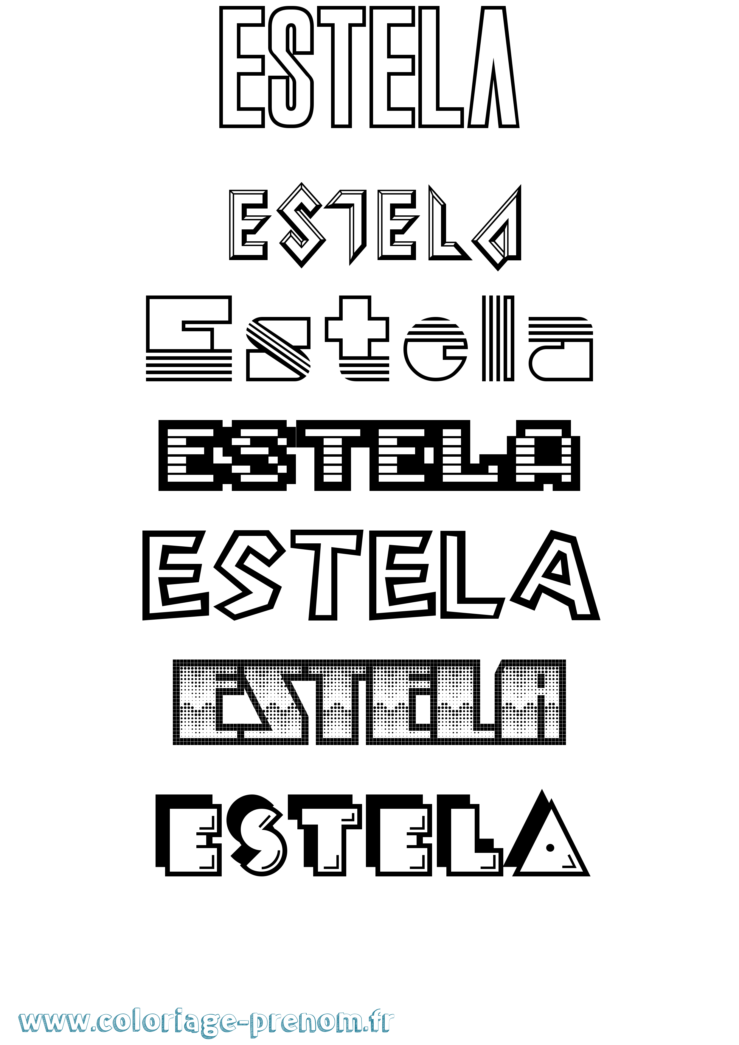 Coloriage Estela Jeux Vidéos Coloriage prénom Estela Jeux Vidéos