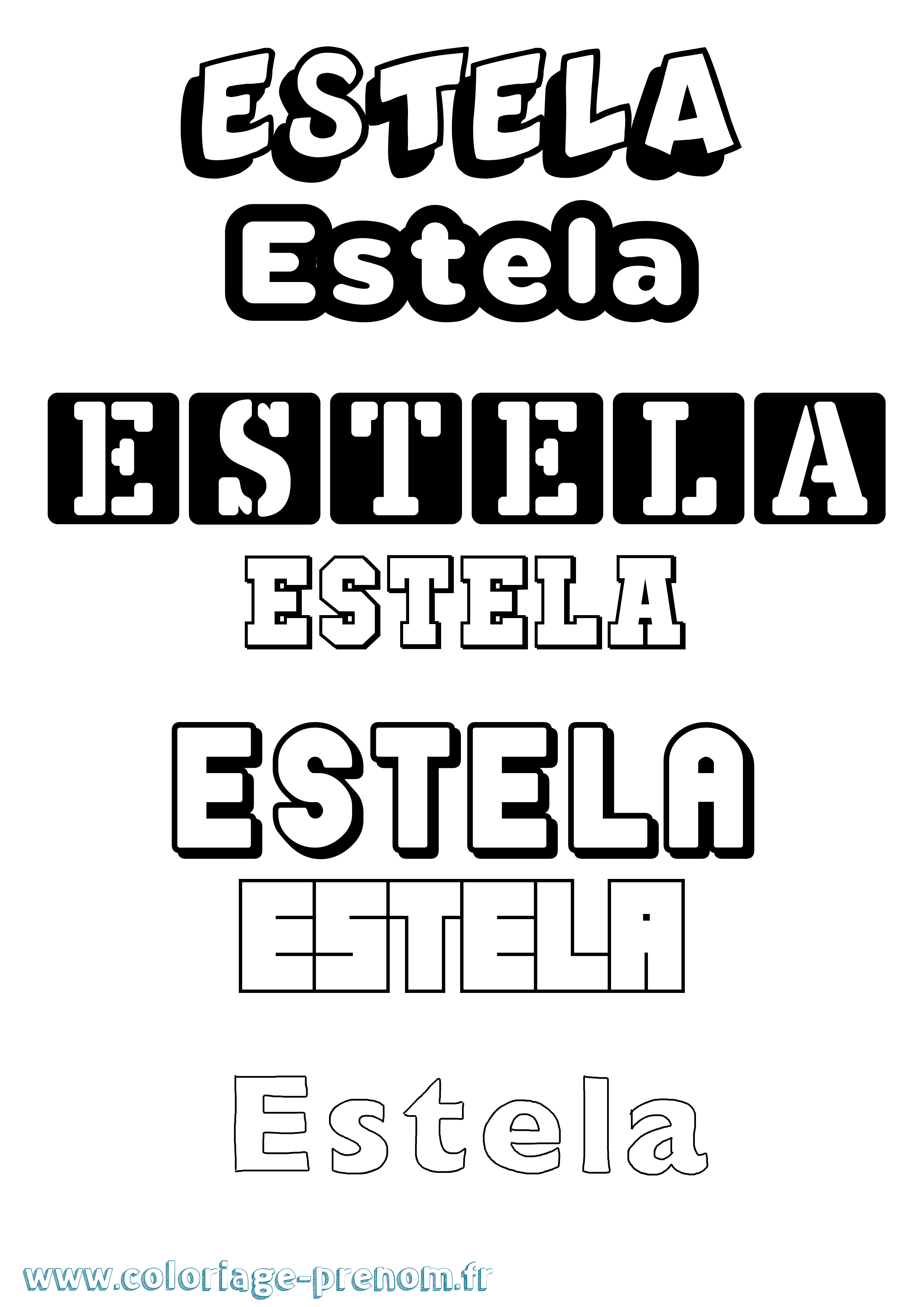 Coloriage Estela Simple Coloriage prénom Estela Simple