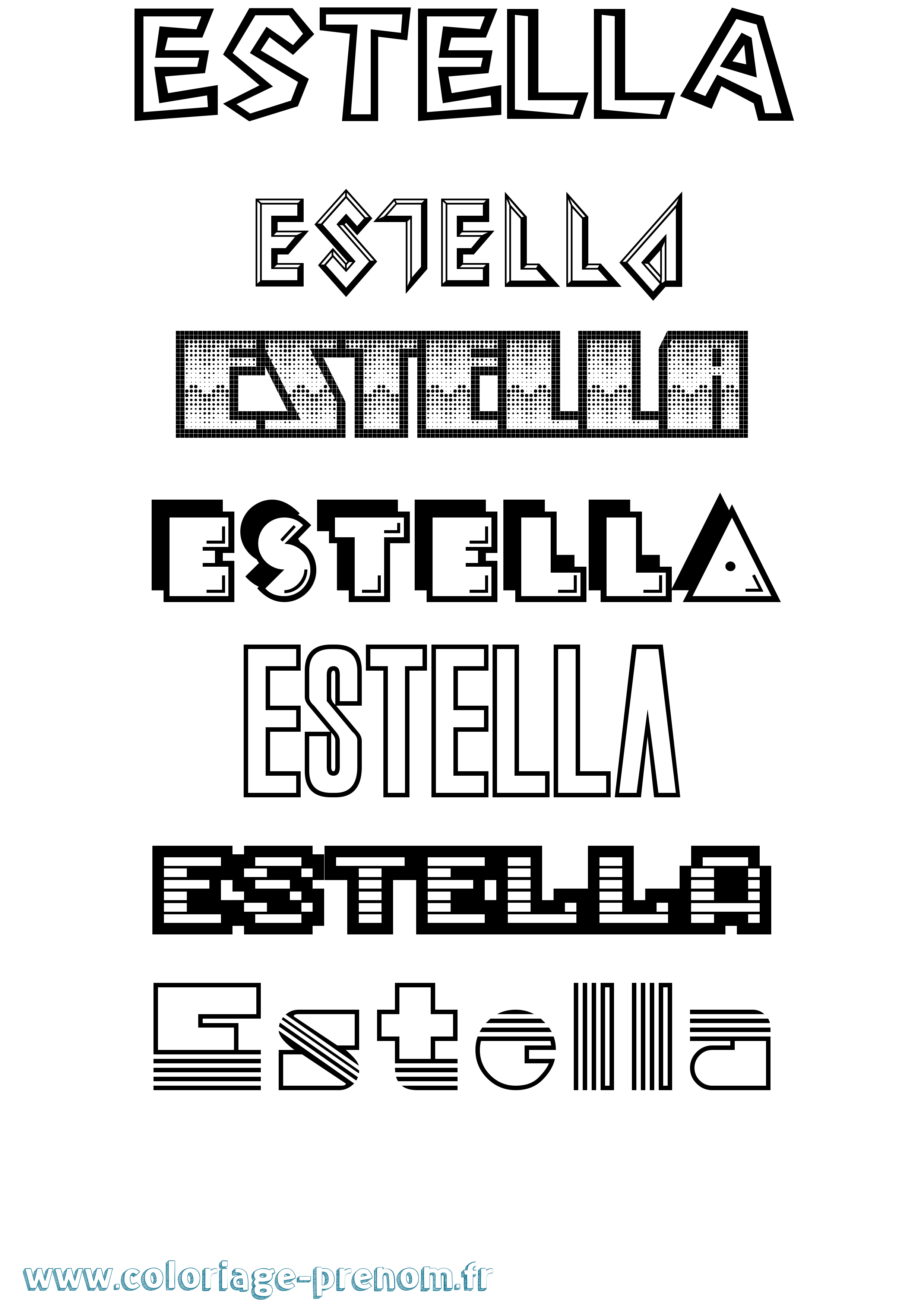 Coloriage Estella Jeux Vidéos Coloriage prénom Estella Jeux Vidéos