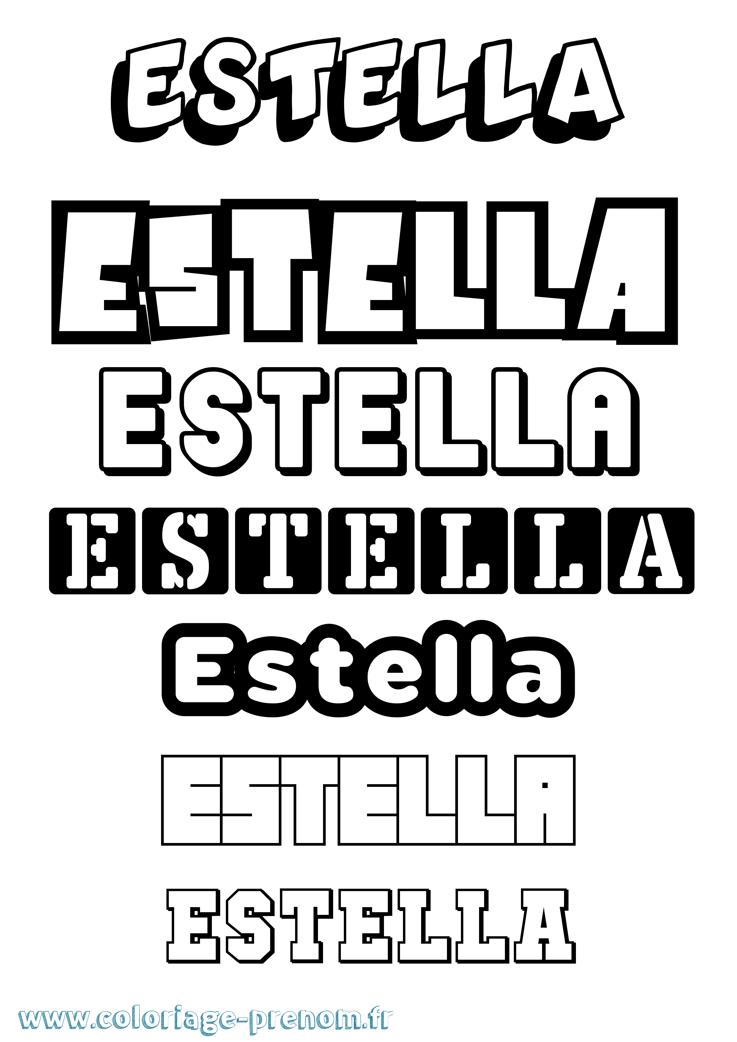 Coloriage Estella Simple Coloriage prénom Estella Simple