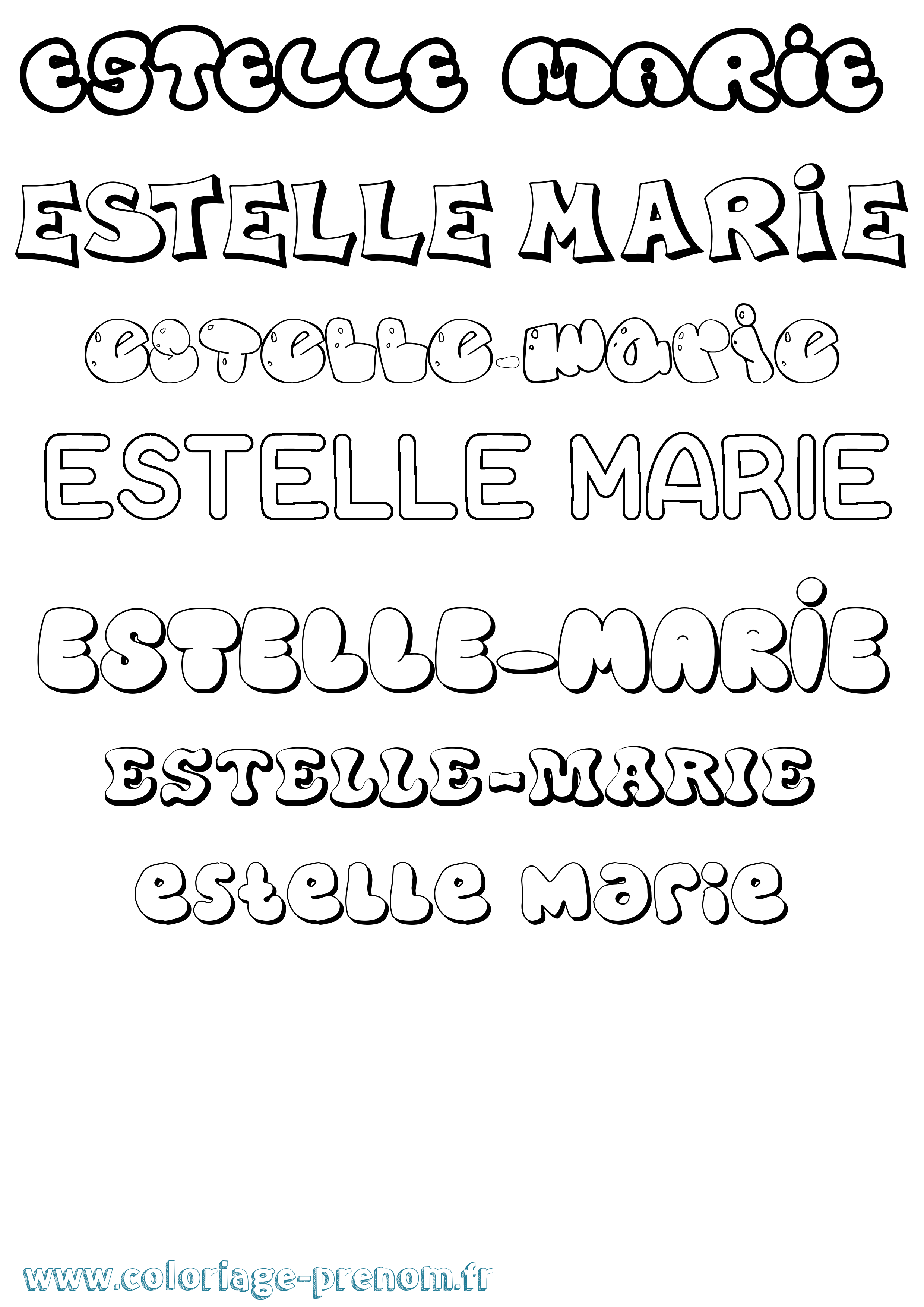 Coloriage Estelle-Marie Bubble Coloriage prénom Estelle-Marie Bubble