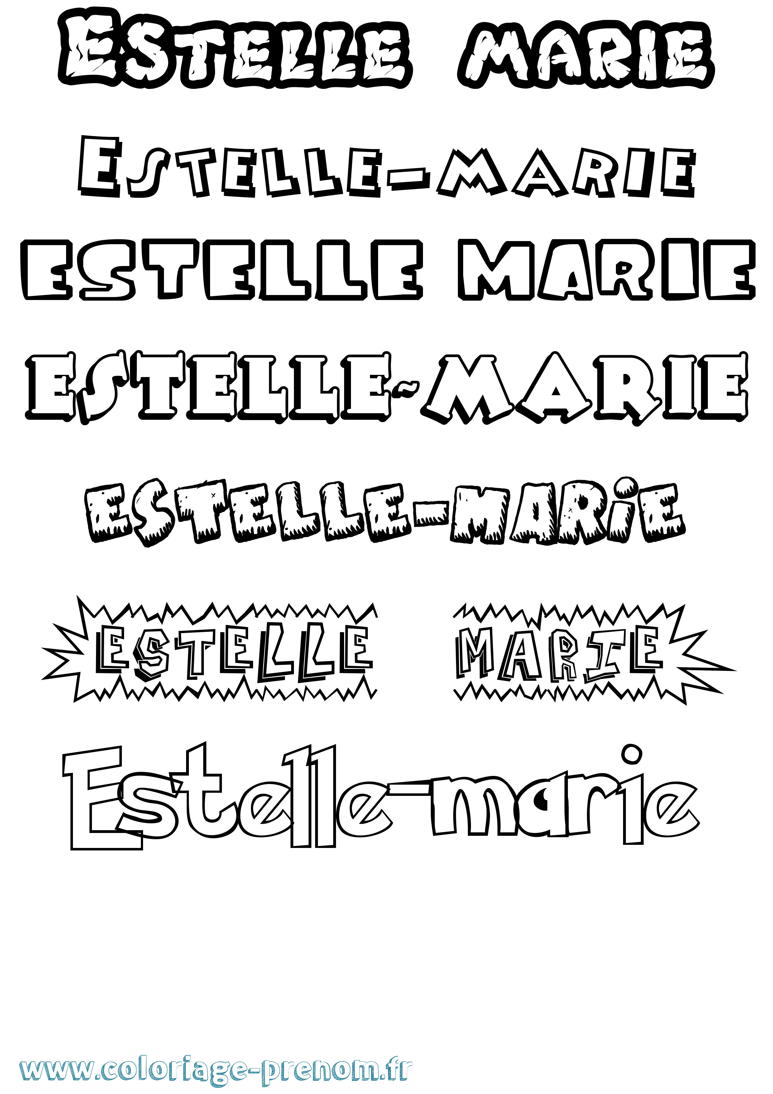Coloriage Estelle-Marie Dessin Animé Coloriage prénom Estelle-Marie Dessin Animé