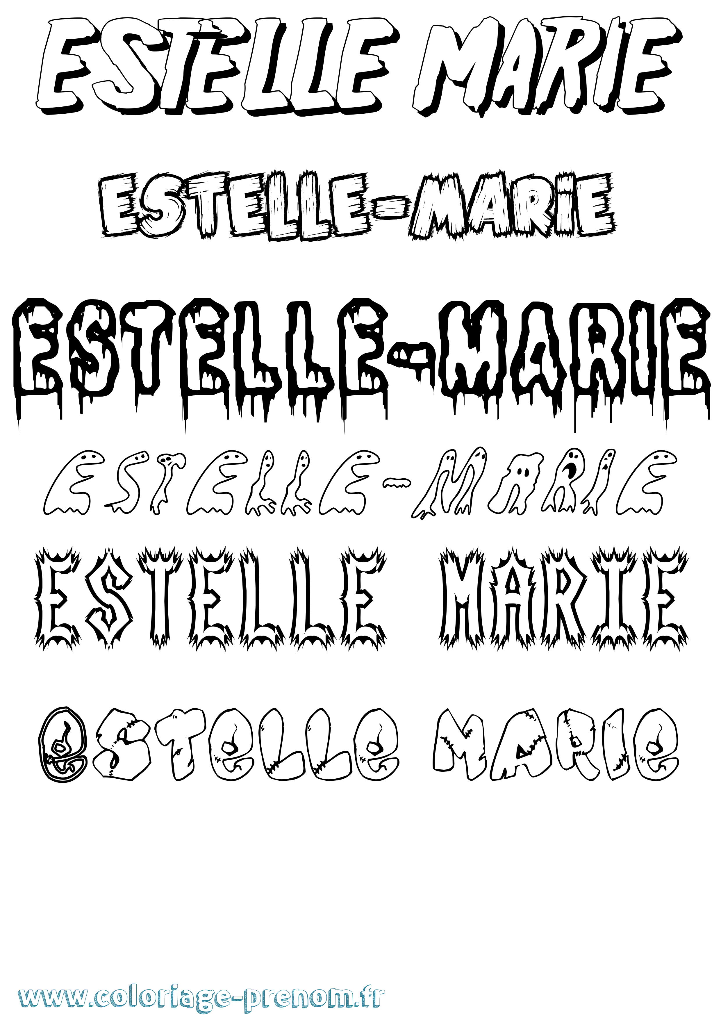 Coloriage Estelle-Marie Frisson Coloriage prénom Estelle-Marie Frisson
