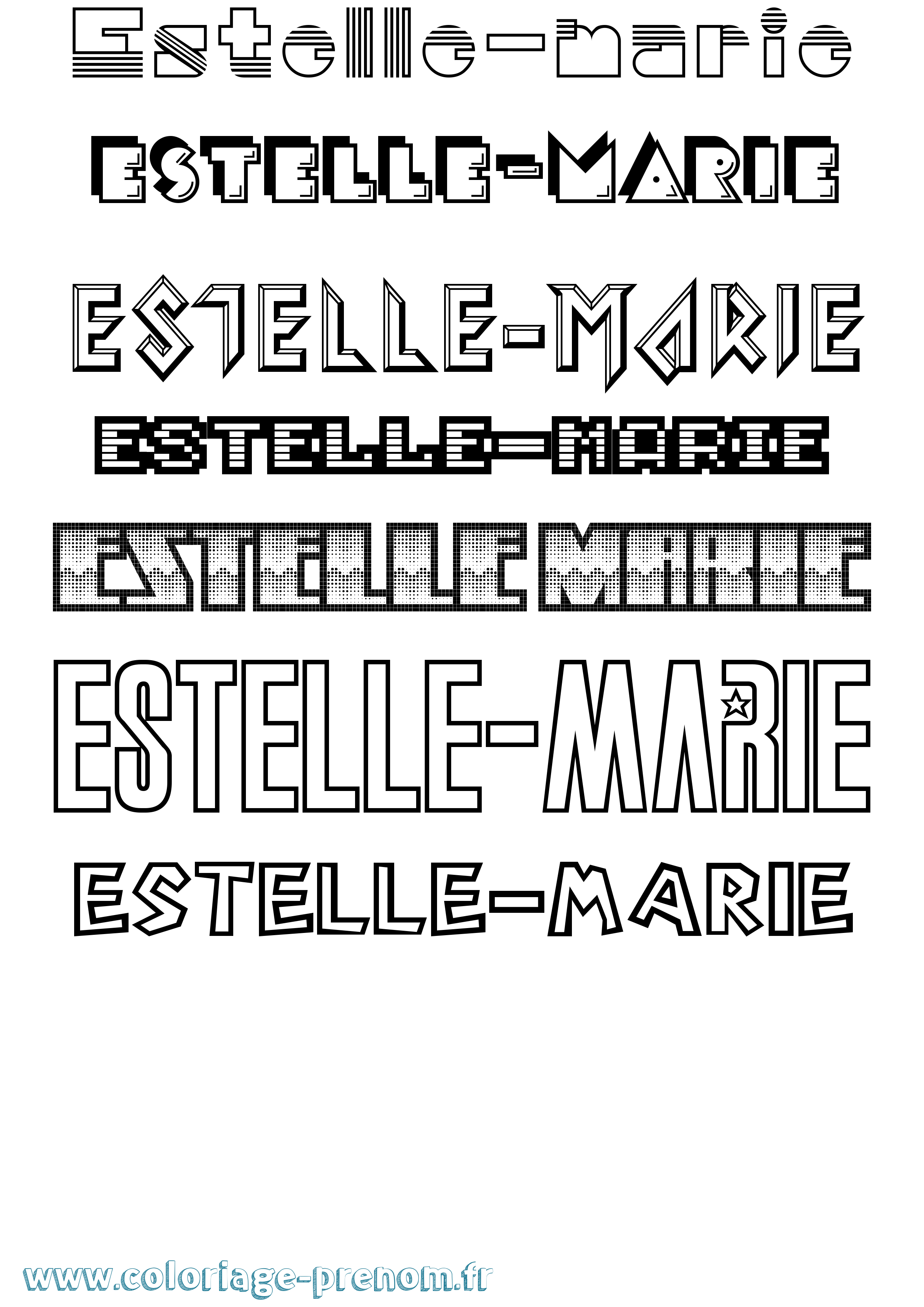Coloriage Estelle-Marie Jeux Vidéos Coloriage prénom Estelle-Marie Jeux Vidéos
