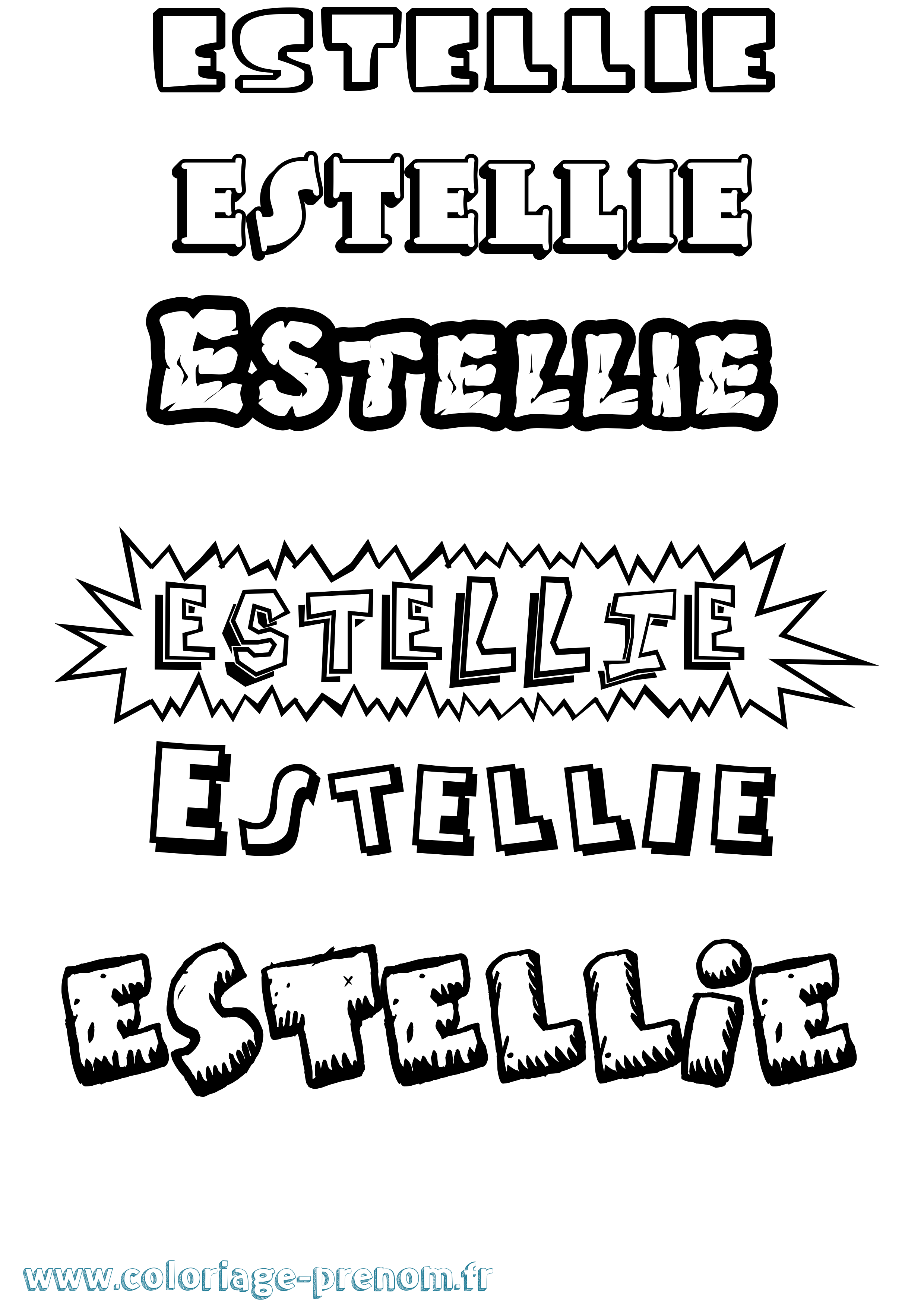 Coloriage Estellie Dessin Animé Coloriage prénom Estellie Dessin Animé