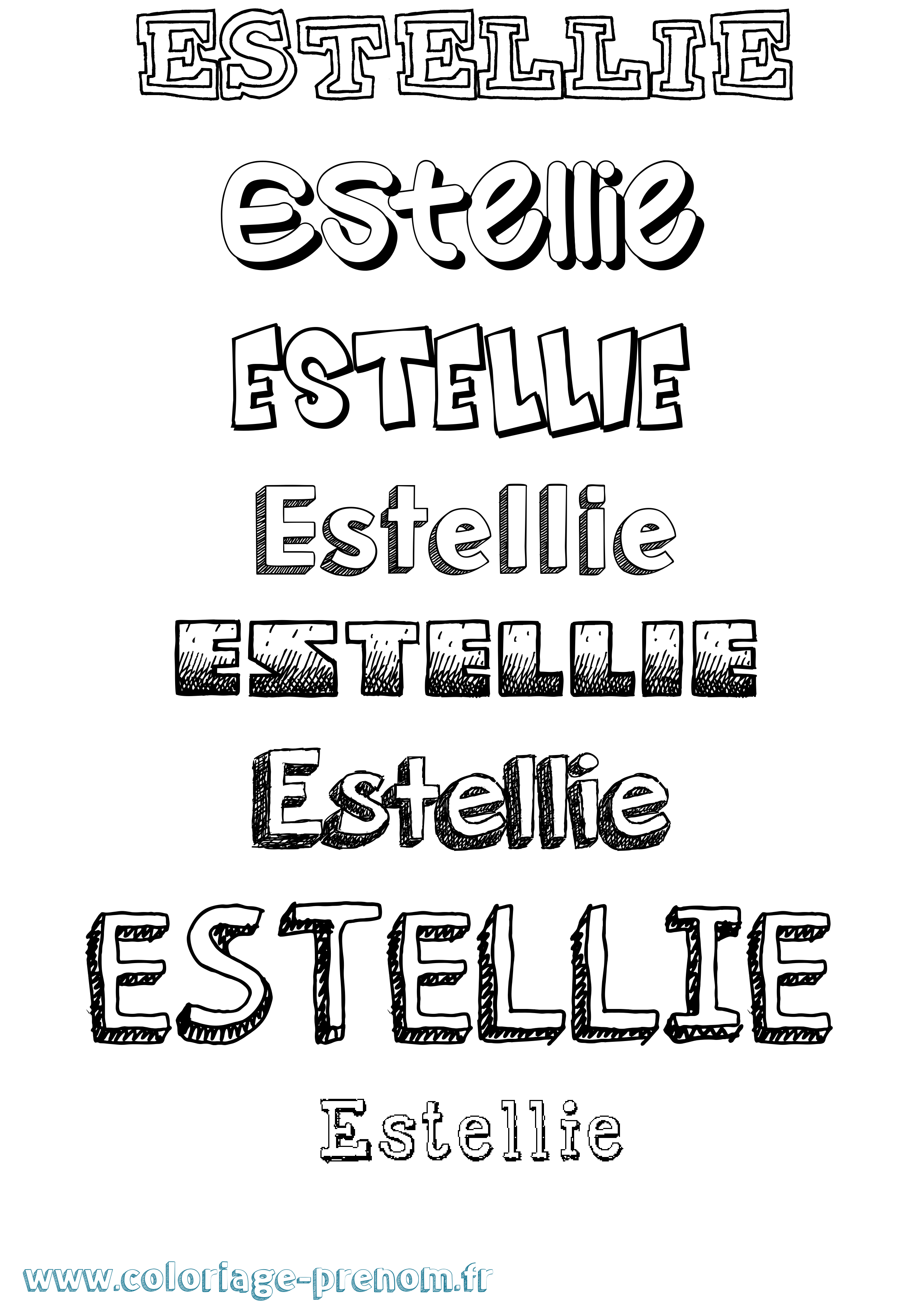 Coloriage Estellie Dessiné Coloriage prénom Estellie Dessiné
