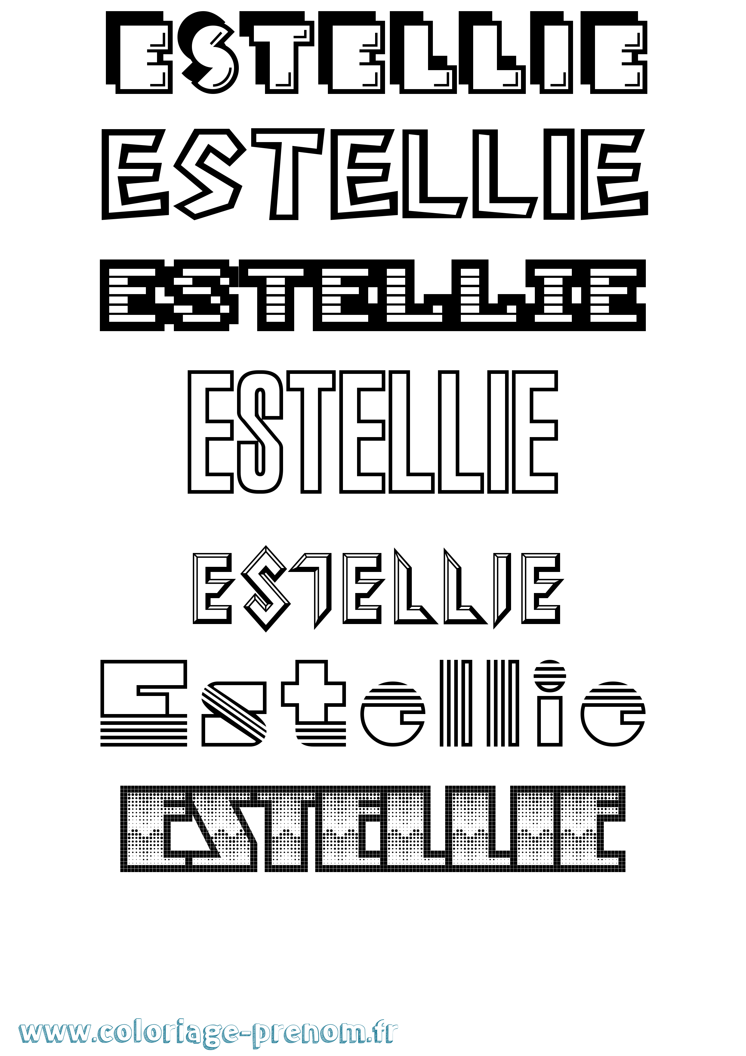 Coloriage Estellie Jeux Vidéos Coloriage prénom Estellie Jeux Vidéos