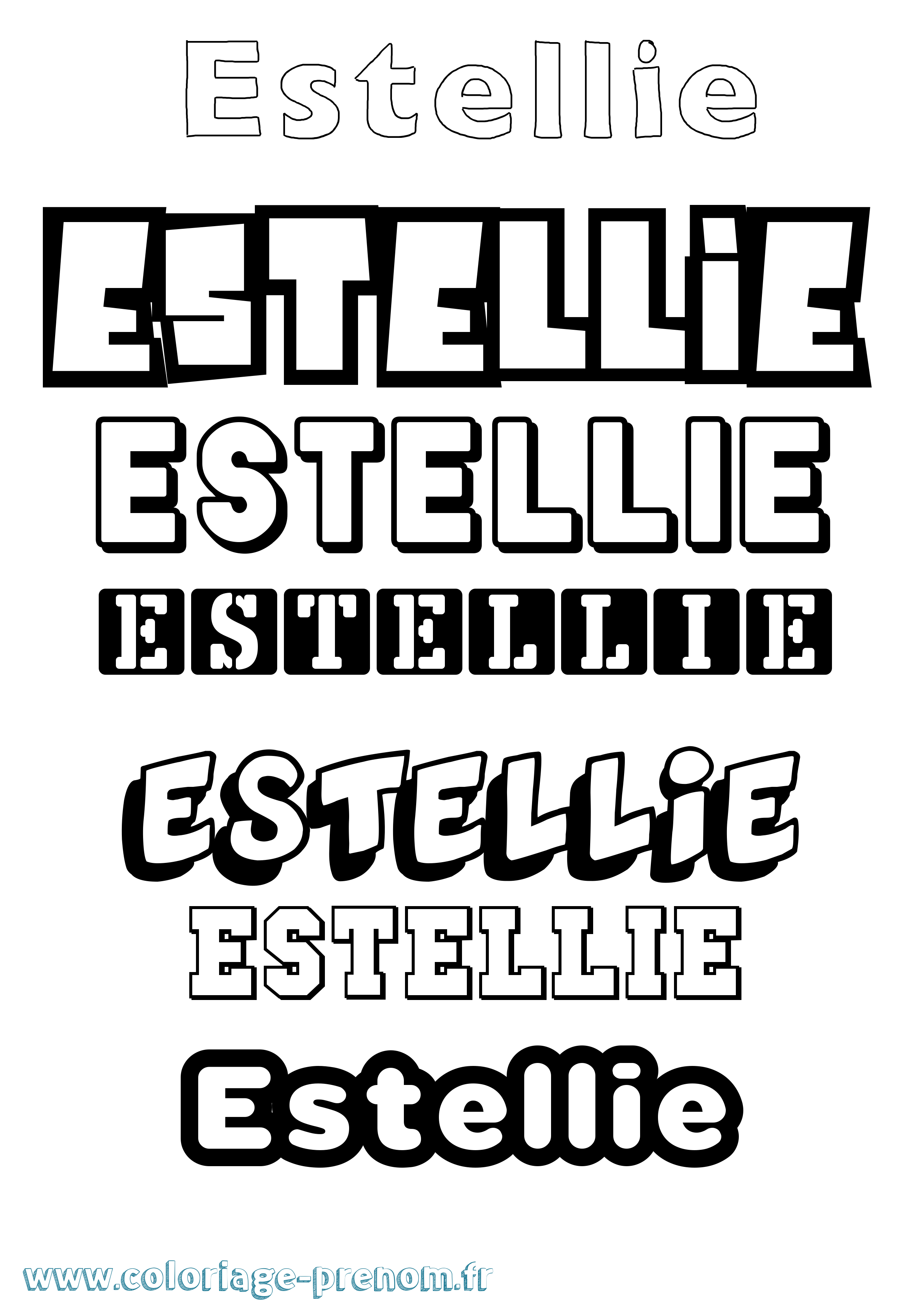 Coloriage Estellie Simple Coloriage prénom Estellie Simple
