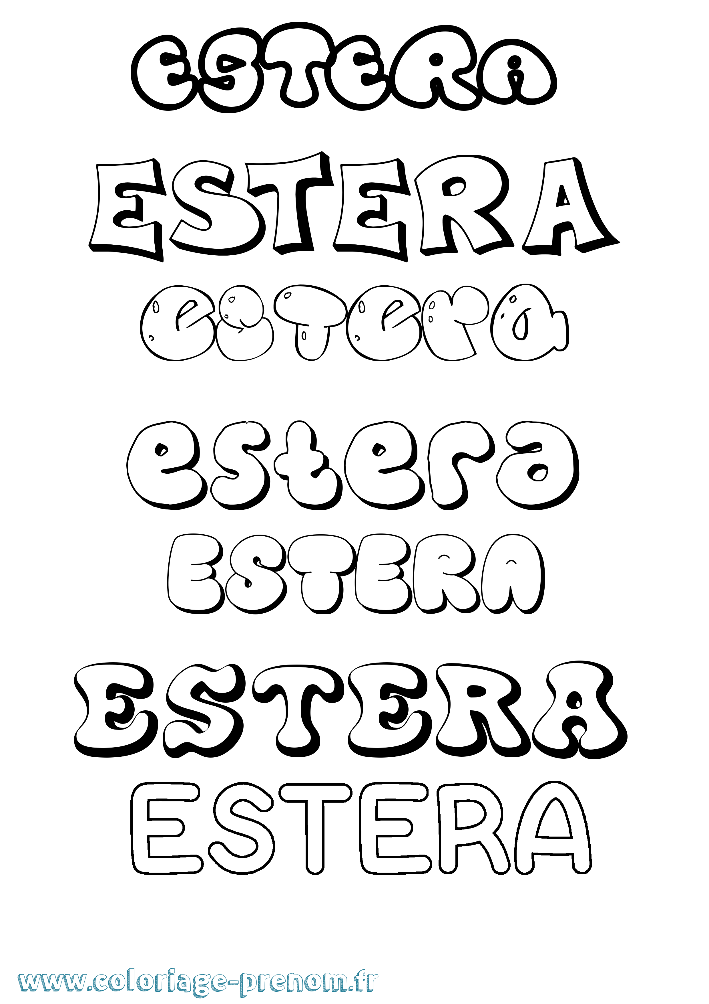 Coloriage Estera Bubble Coloriage prénom Estera Bubble