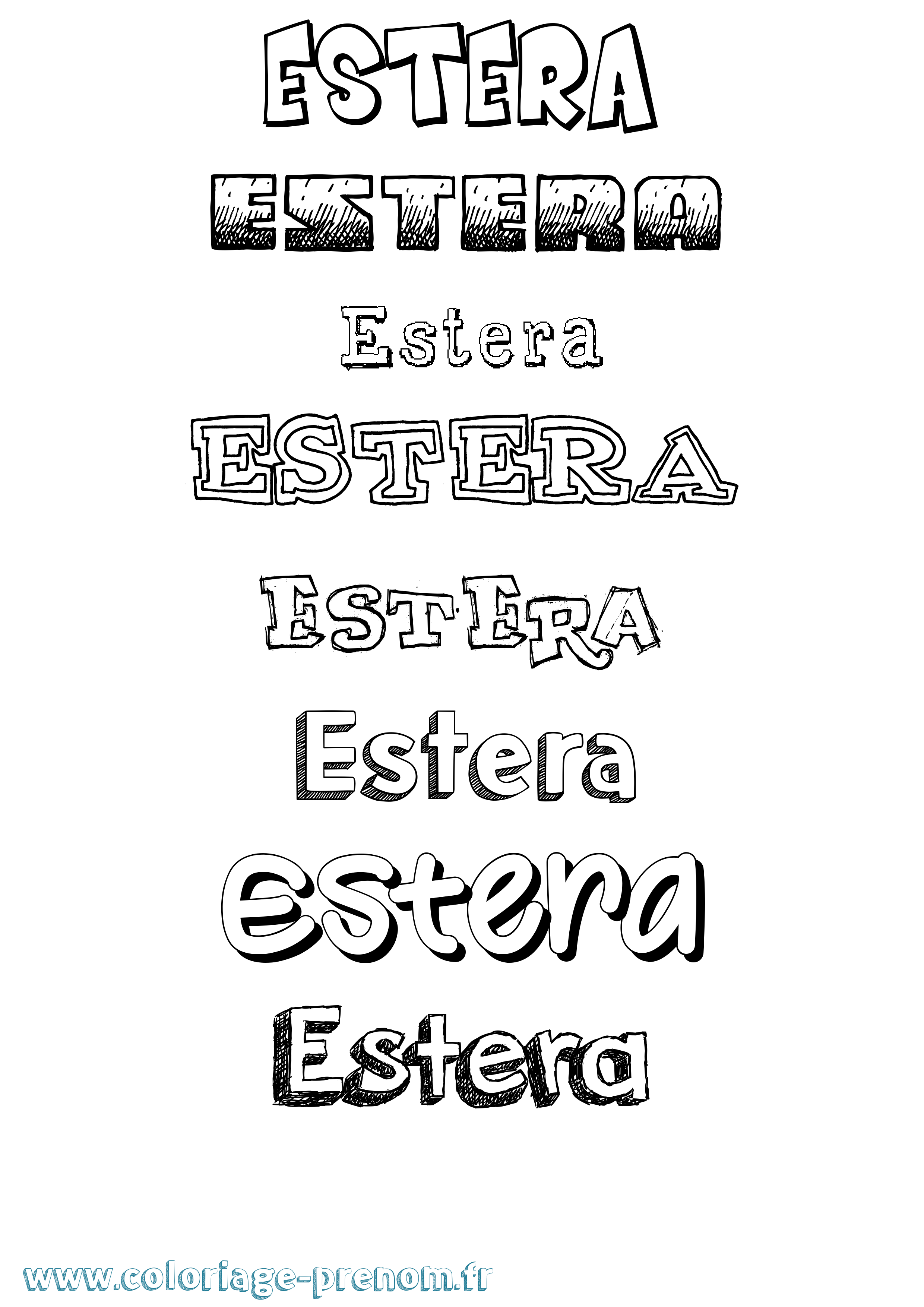 Coloriage Estera Dessiné Coloriage prénom Estera Dessiné