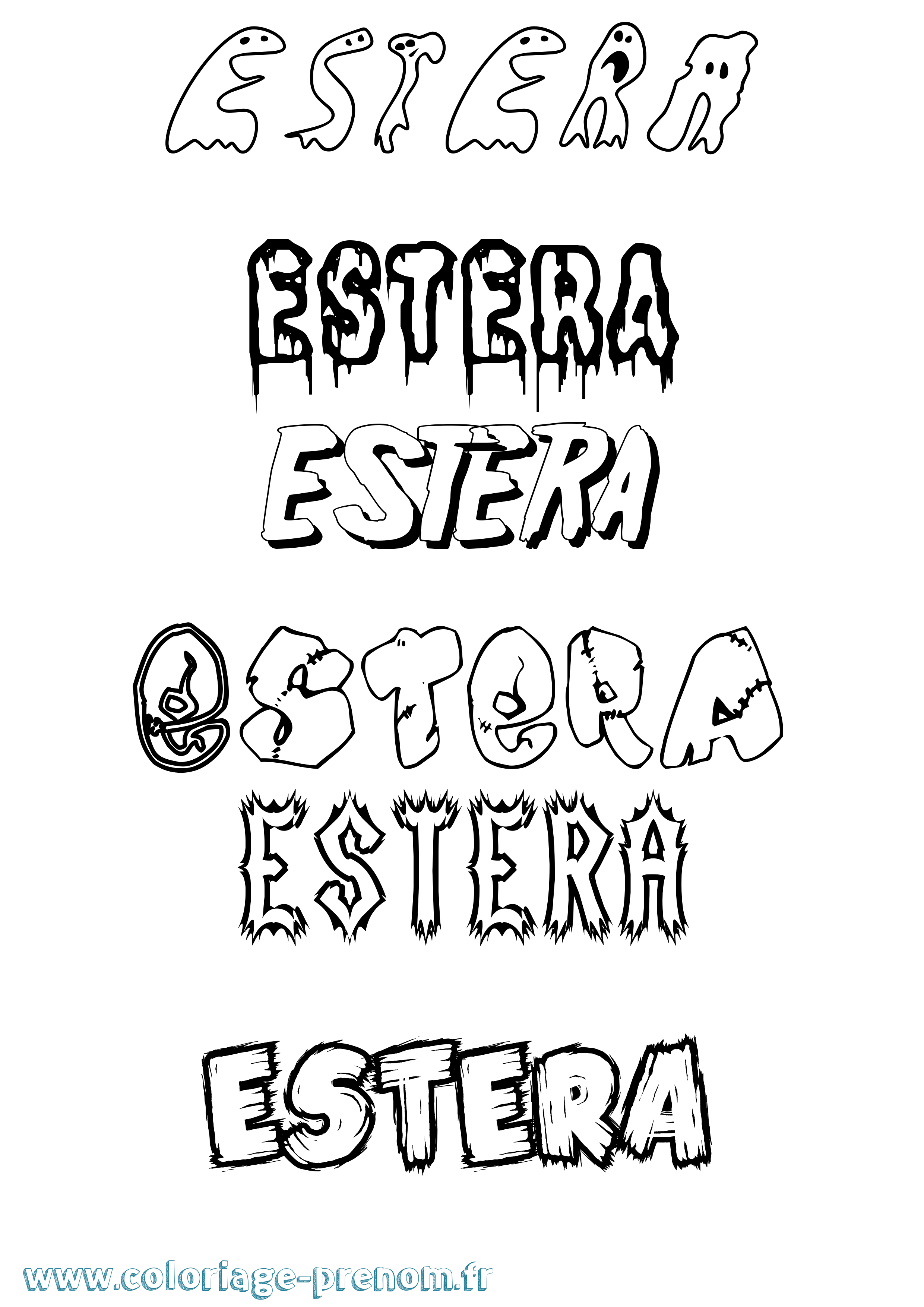 Coloriage Estera Frisson Coloriage prénom Estera Frisson