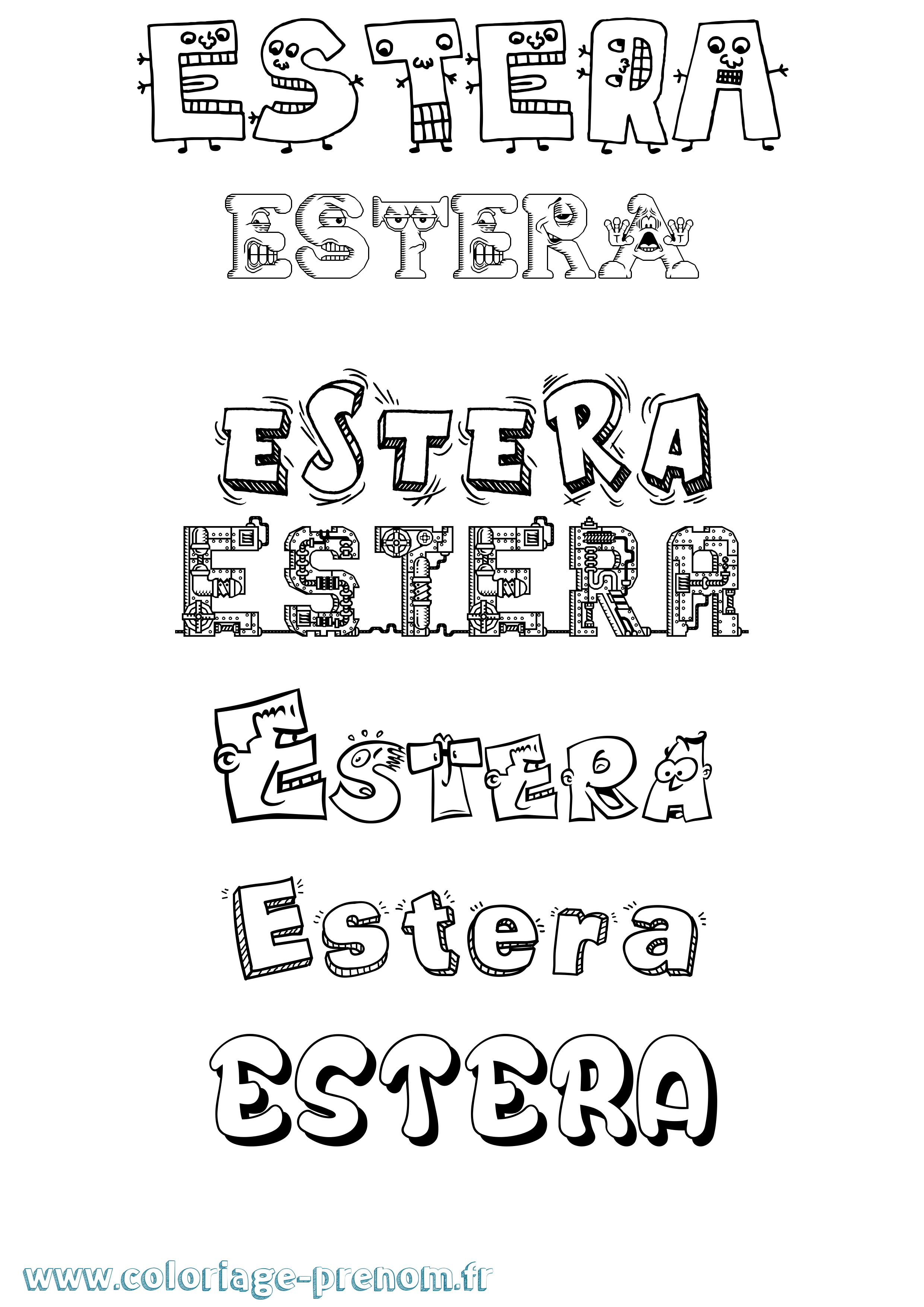 Coloriage Estera Fun Coloriage prénom Estera Fun