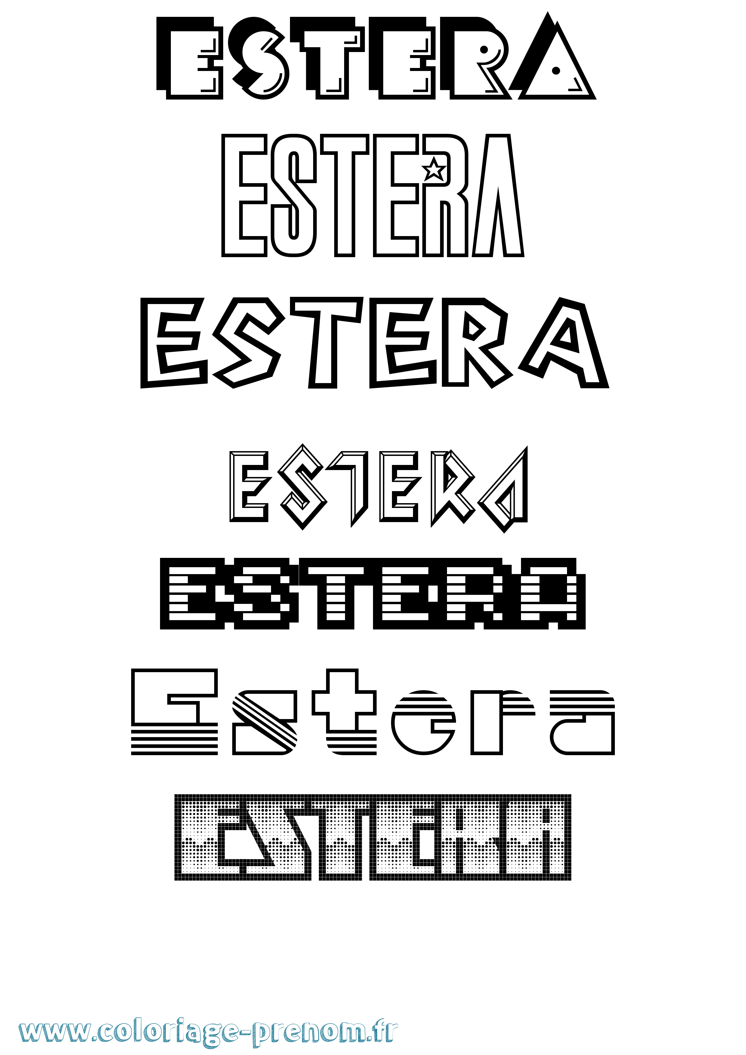 Coloriage Estera Jeux Vidéos Coloriage prénom Estera Jeux Vidéos