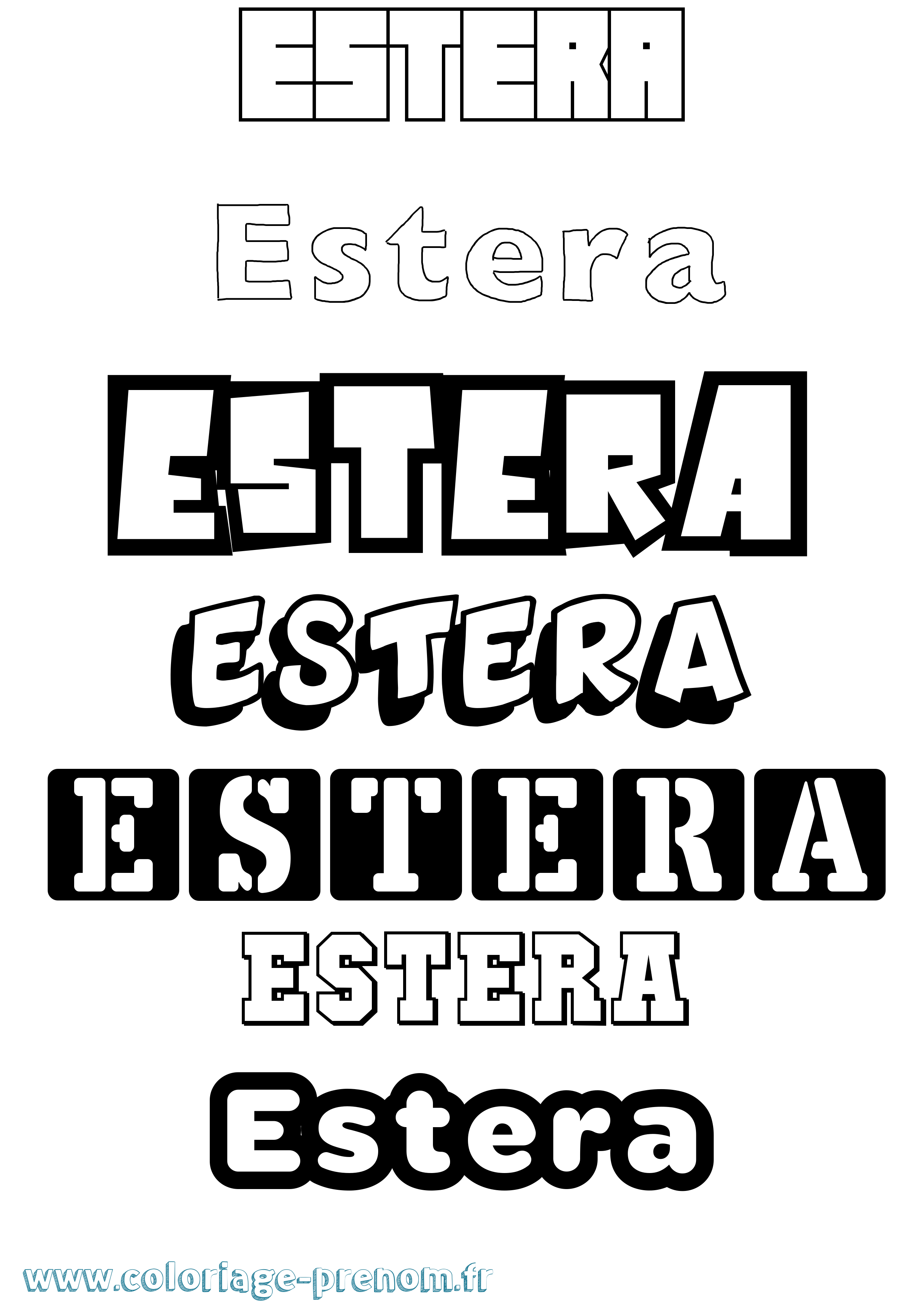 Coloriage Estera Simple Coloriage prénom Estera Simple