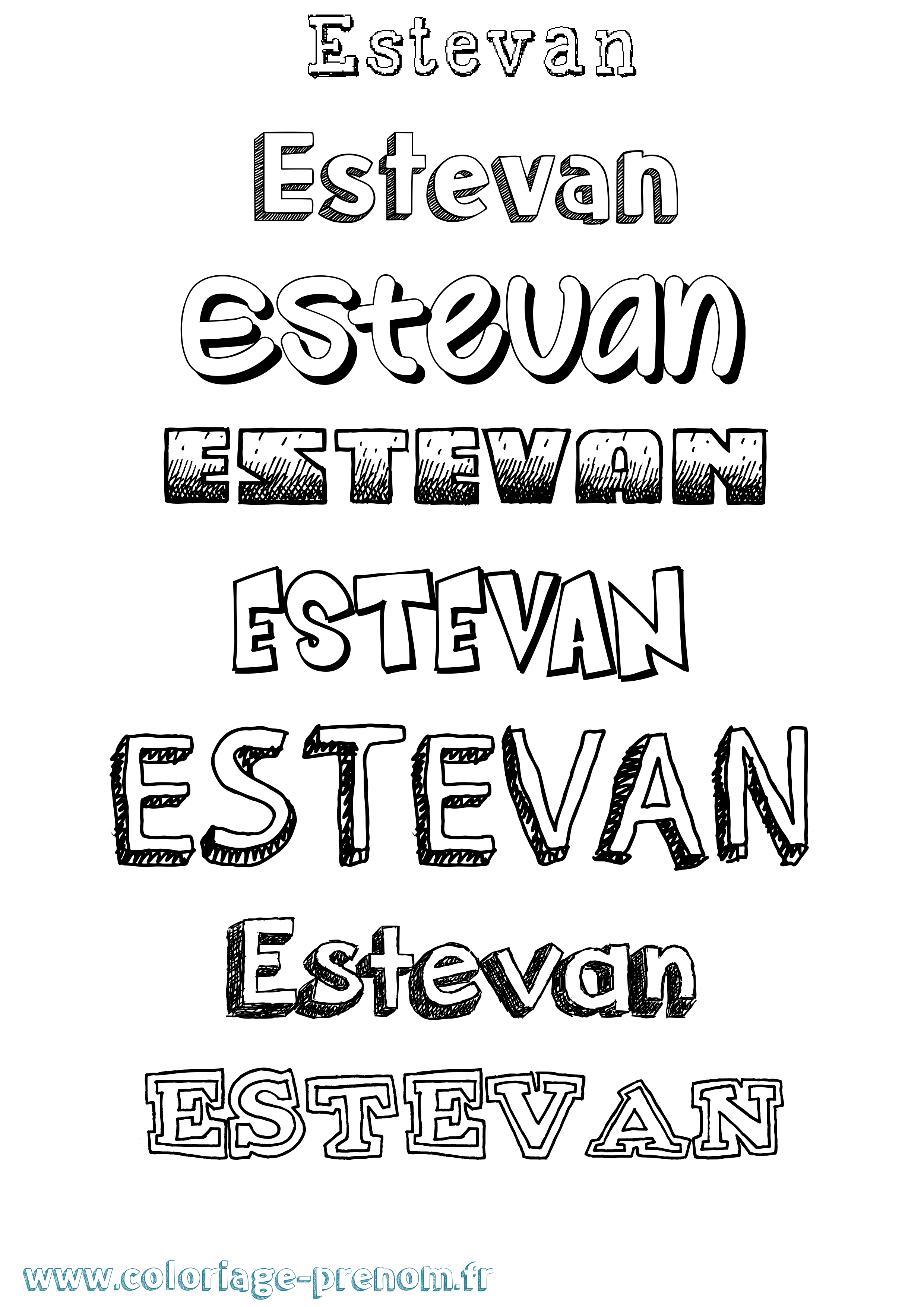 Coloriage Estevan Dessiné Coloriage prénom Estevan Dessiné