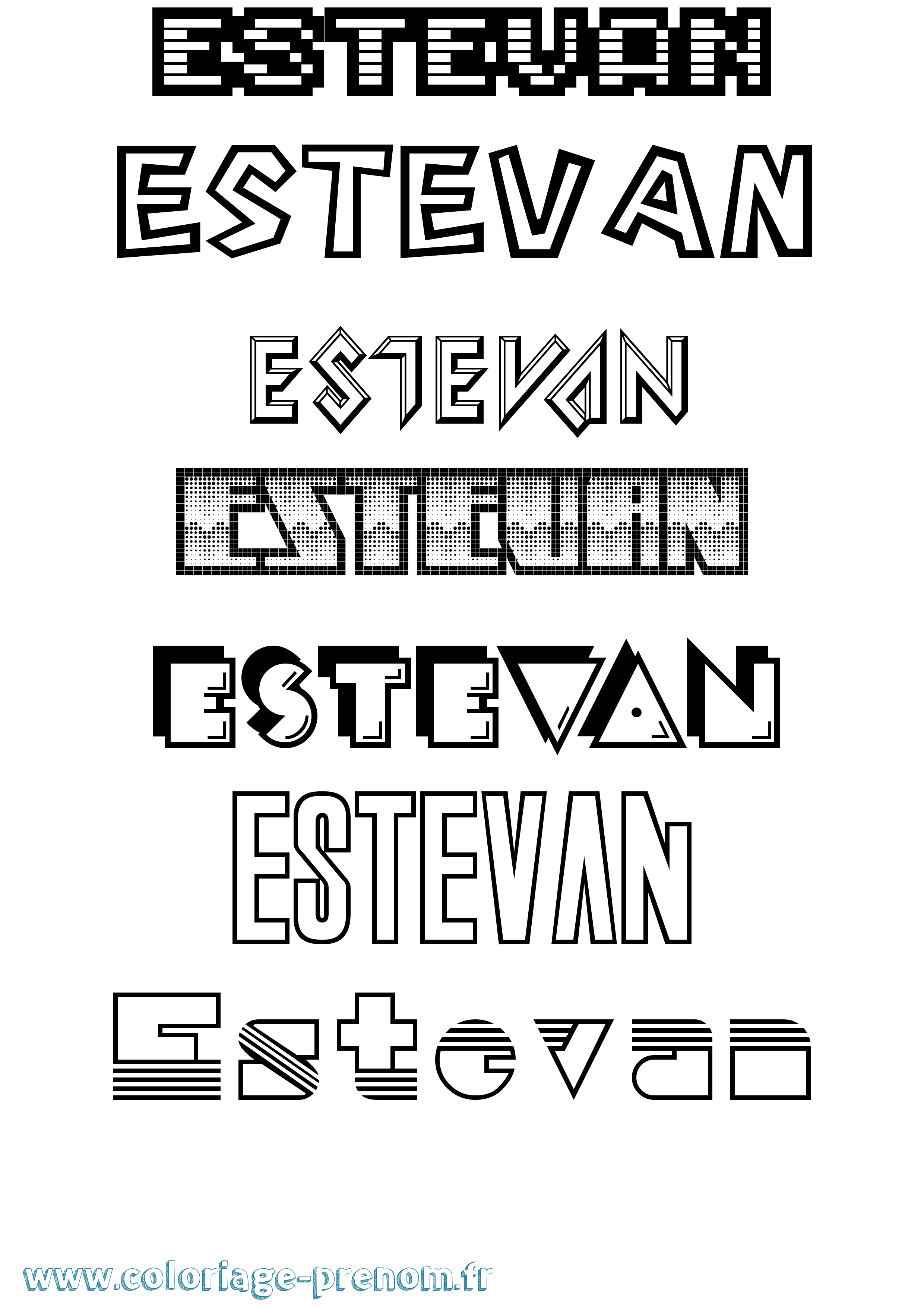 Coloriage Estevan Jeux Vidéos Coloriage prénom Estevan Jeux Vidéos