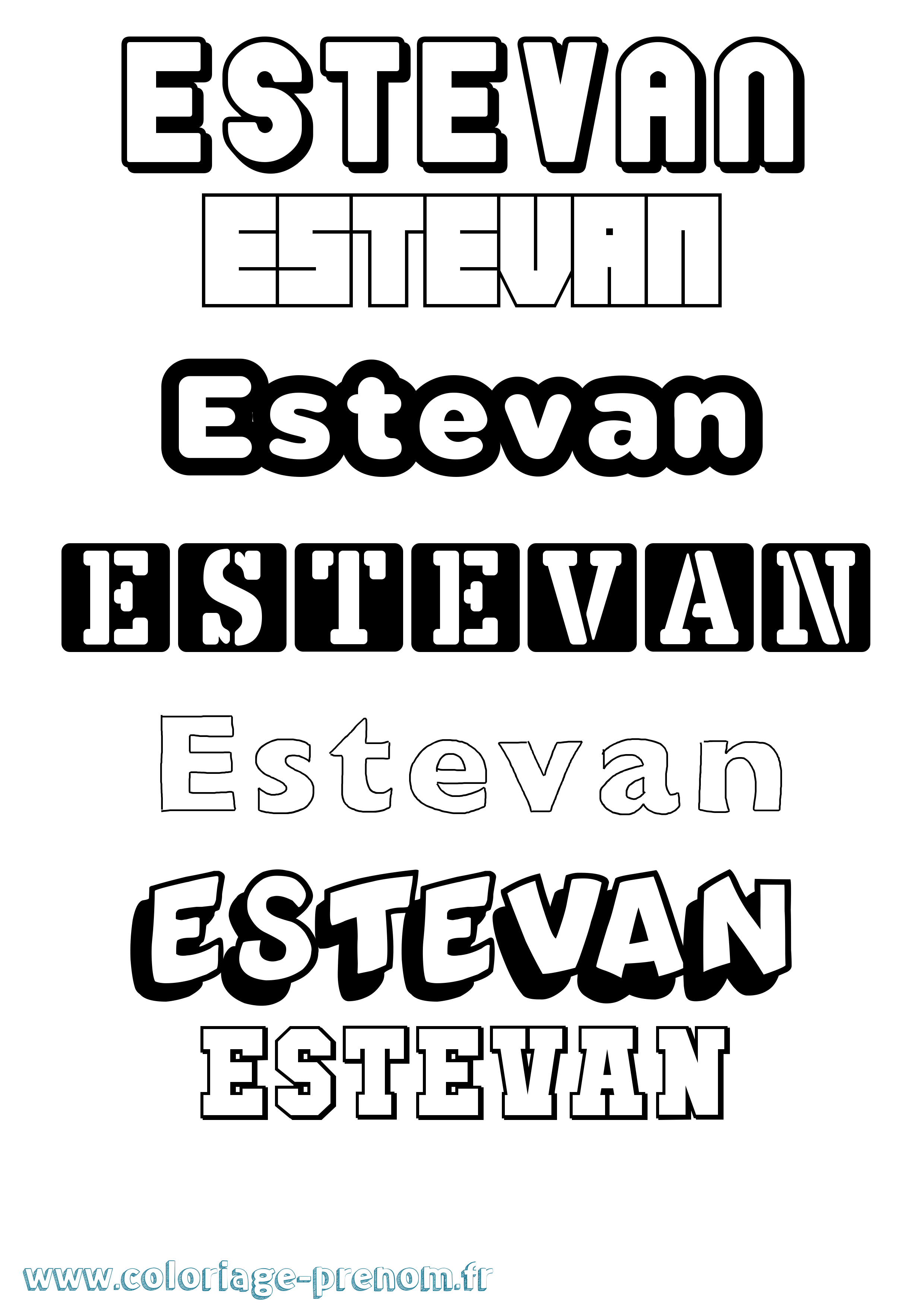 Coloriage Estevan Simple Coloriage prénom Estevan Simple