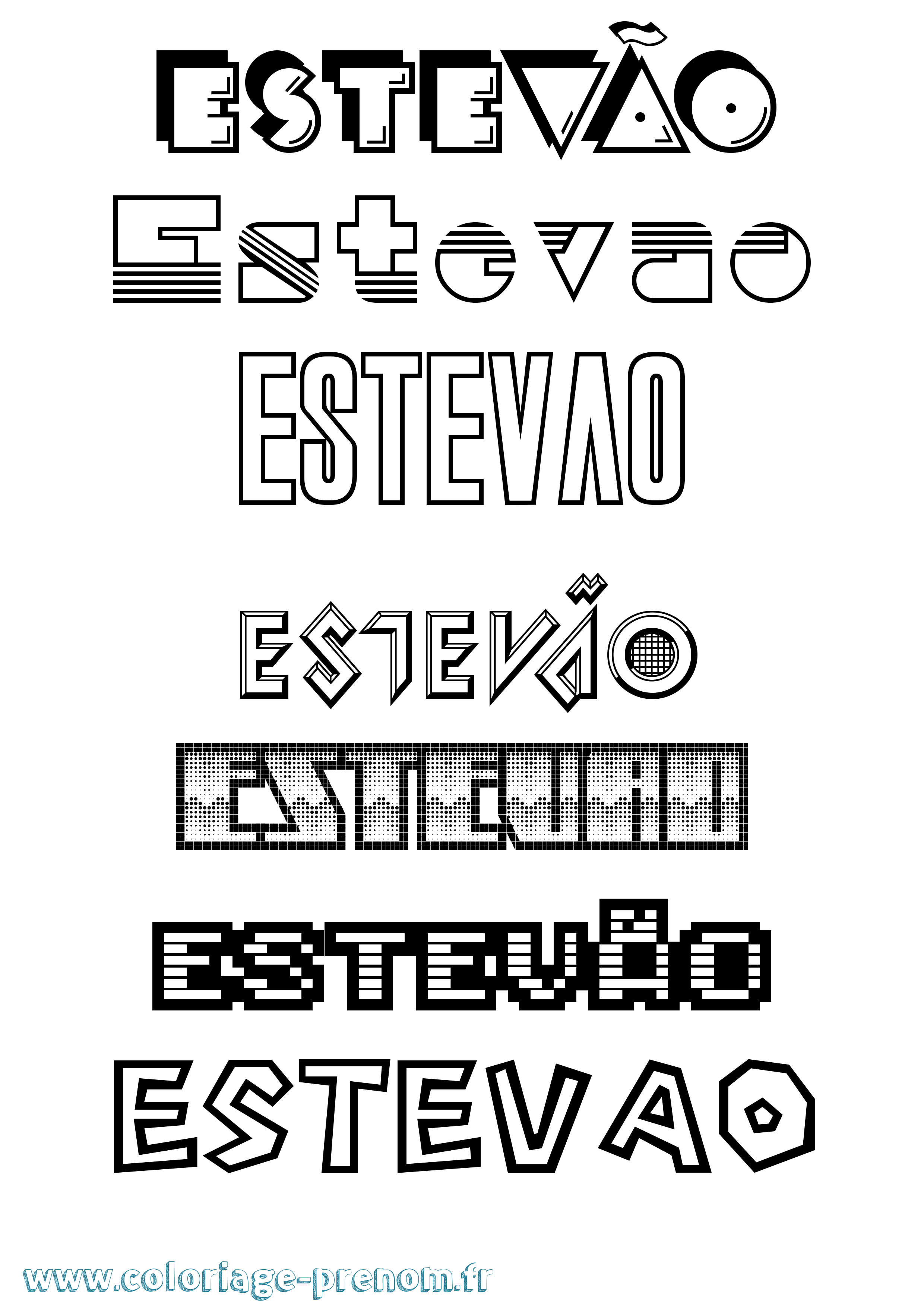 Coloriage Estevão Jeux Vidéos Coloriage prénom Estevão Jeux Vidéos