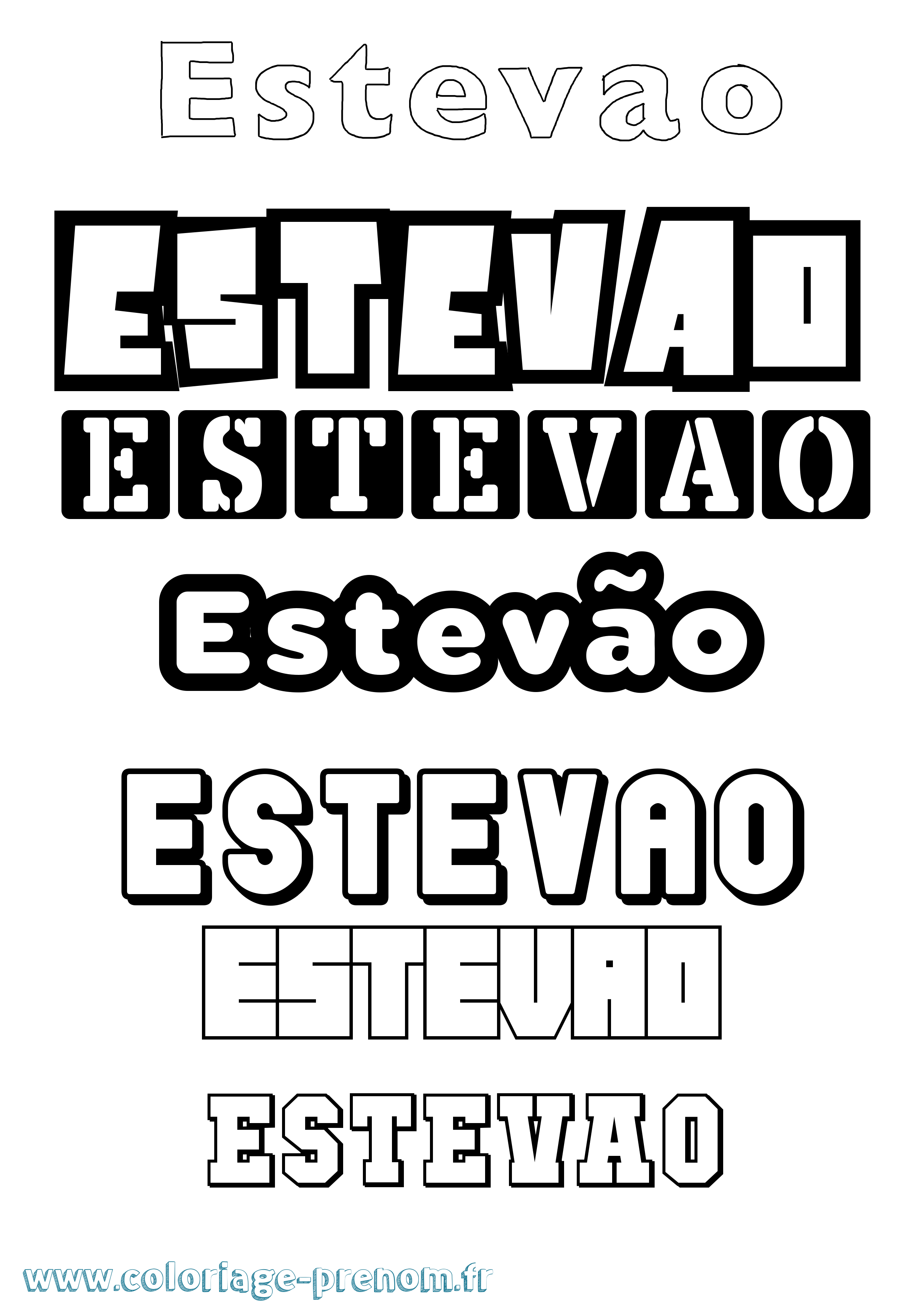 Coloriage Estevão Simple Coloriage prénom Estevão Simple