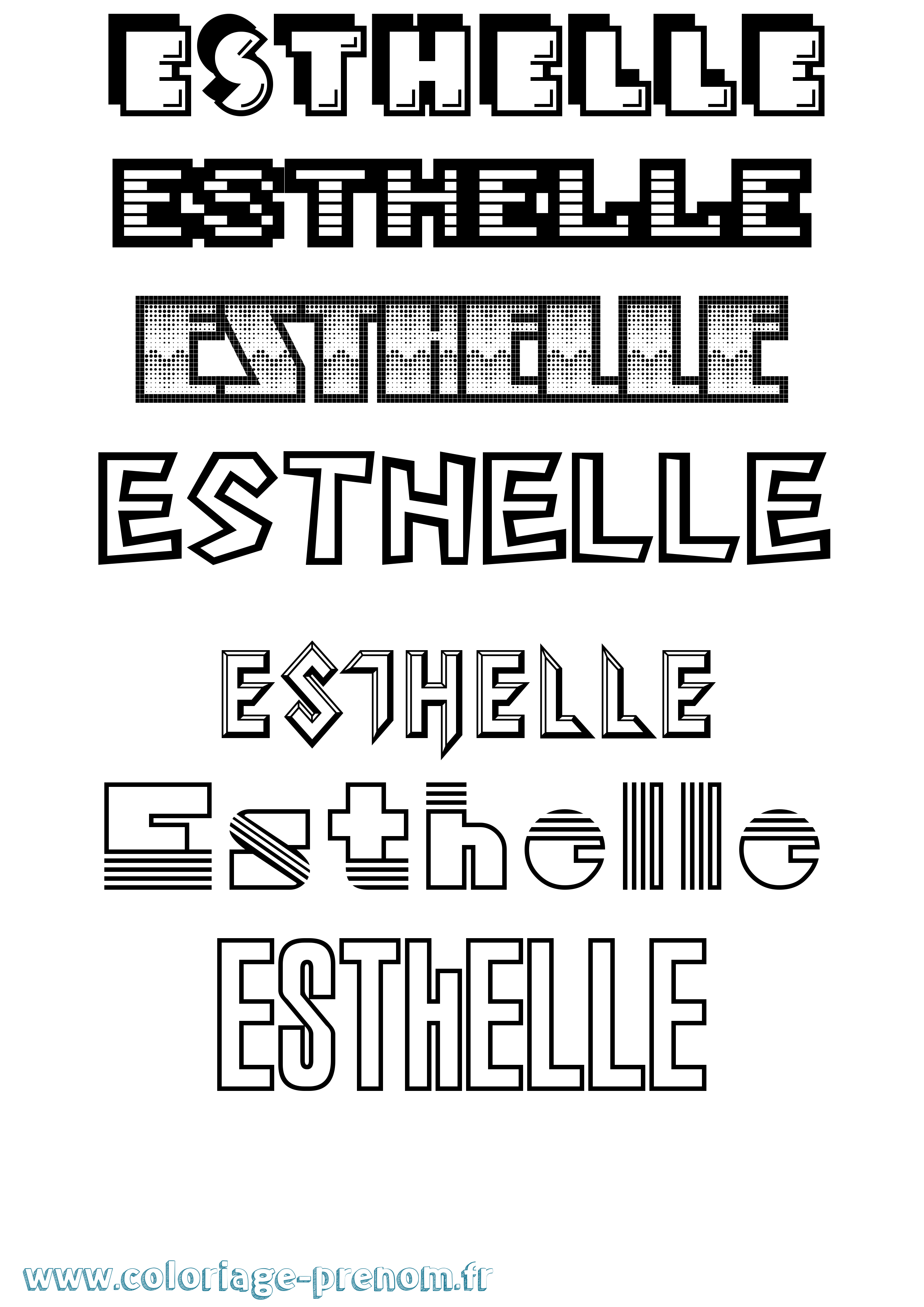 Coloriage Esthelle Jeux Vidéos Coloriage prénom Esthelle Jeux Vidéos