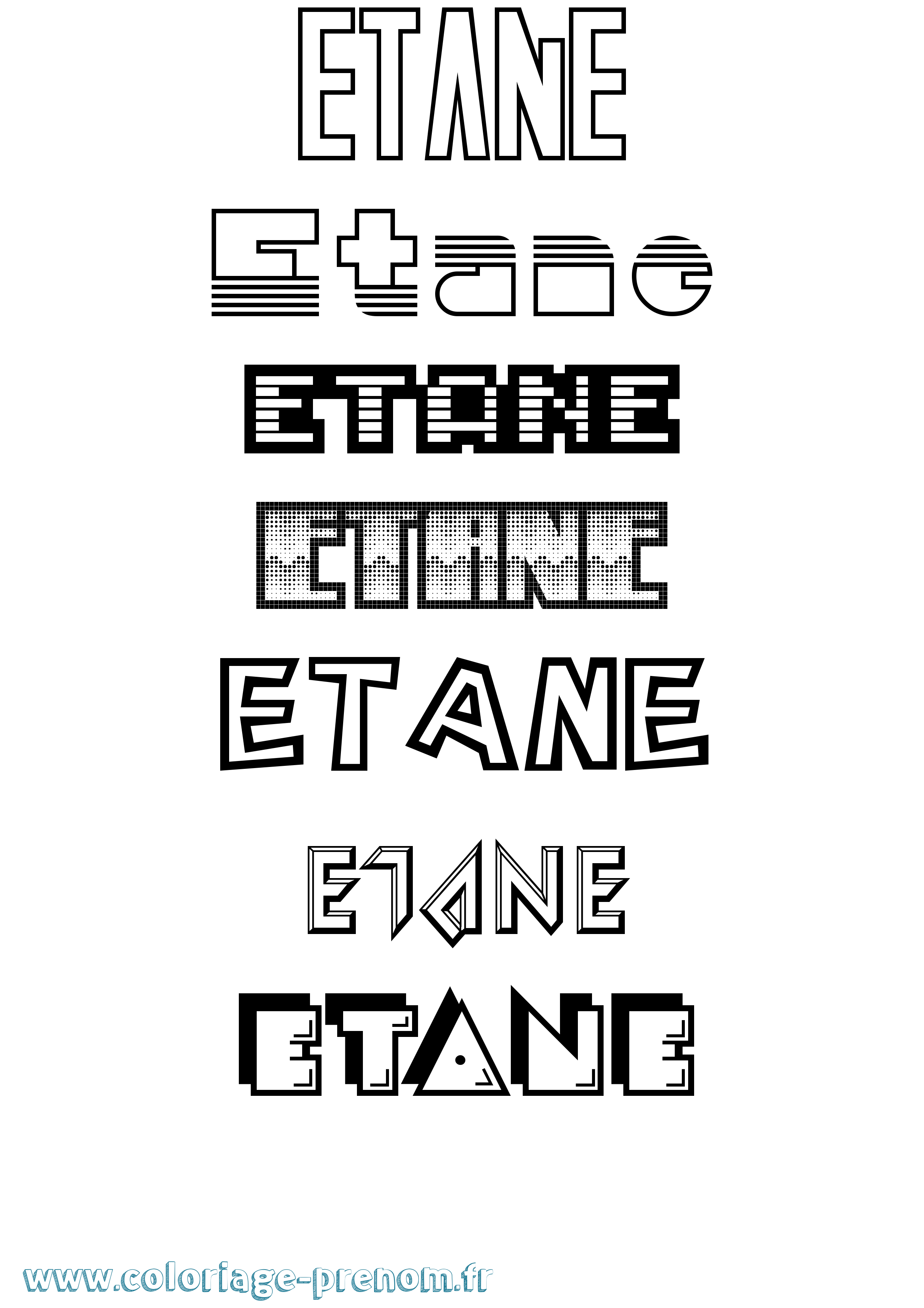 Coloriage Etane Jeux Vidéos Coloriage prénom Etane Jeux Vidéos