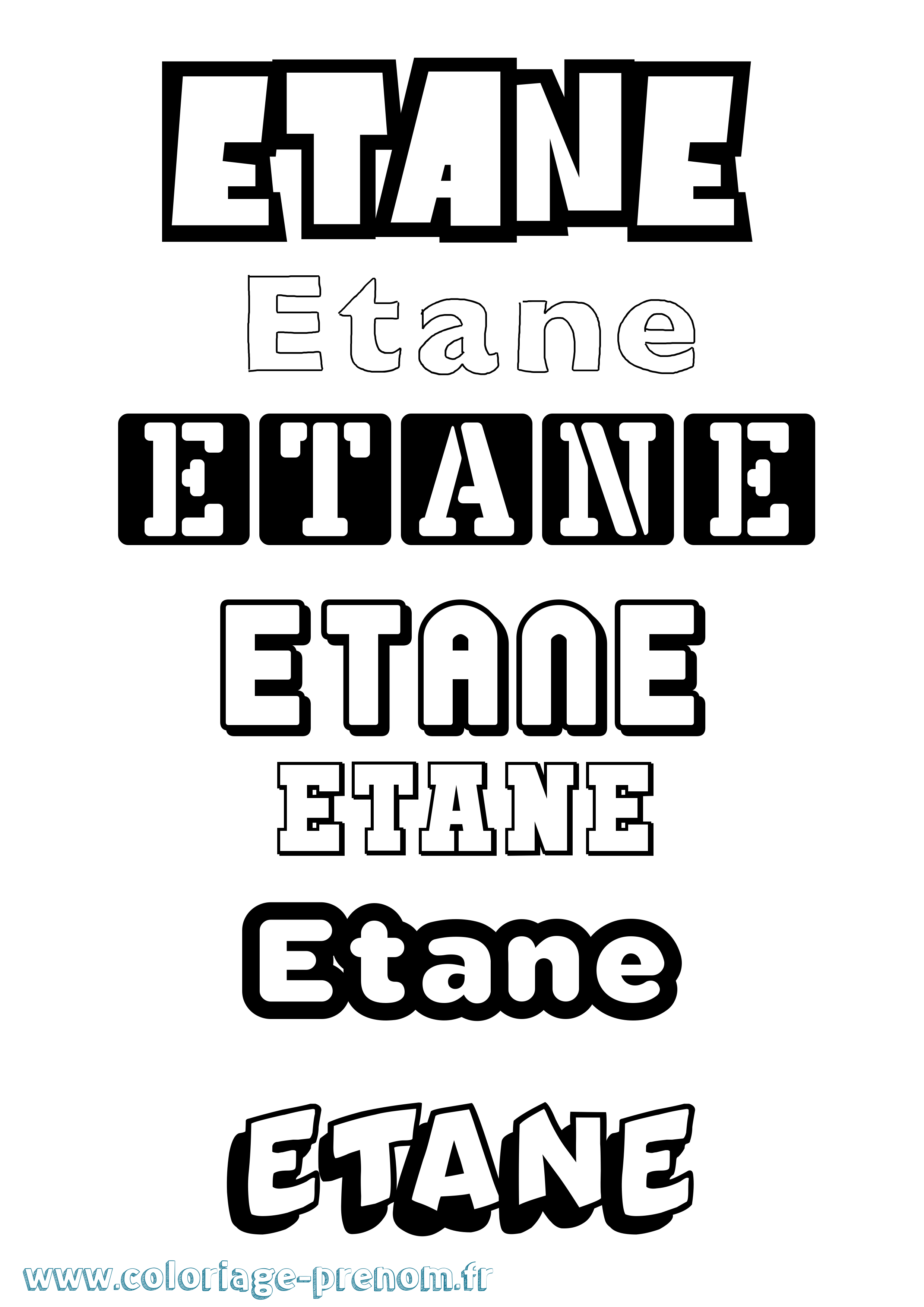 Coloriage Etane Simple Coloriage prénom Etane Simple