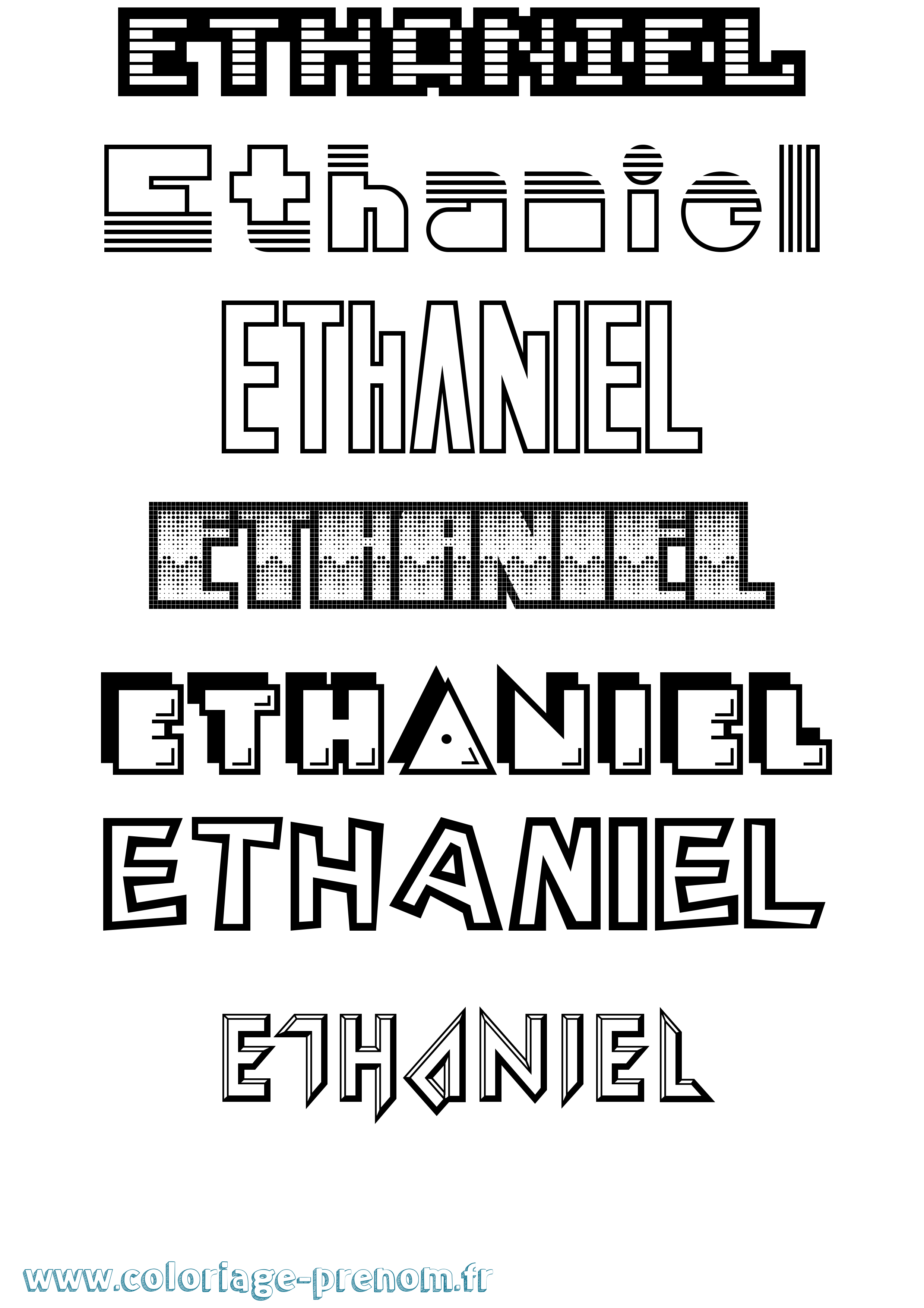 Coloriage Ethaniel Jeux Vidéos Coloriage prénom Ethaniel Jeux Vidéos