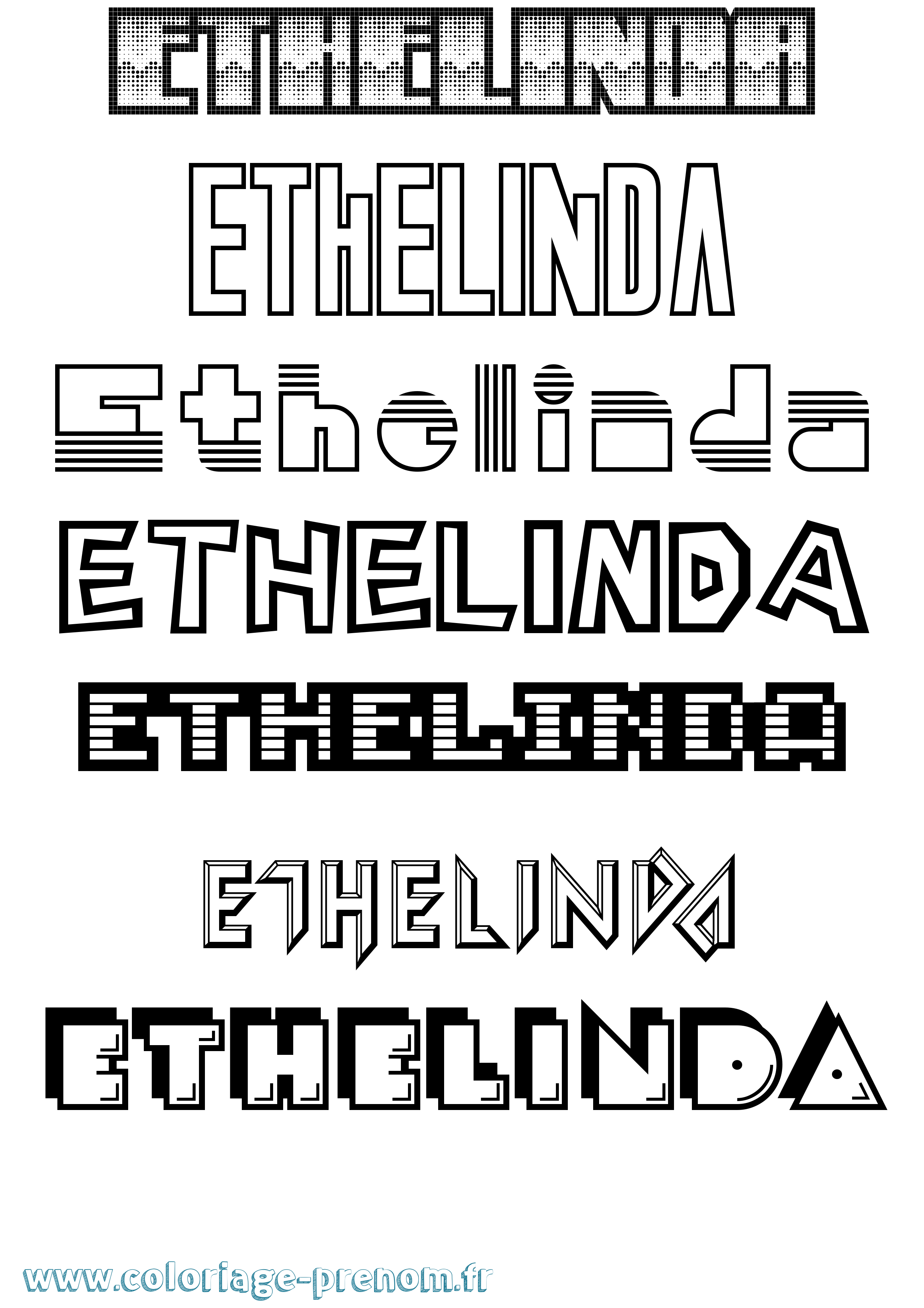 Coloriage Ethelinda Jeux Vidéos Coloriage prénom Ethelinda Jeux Vidéos