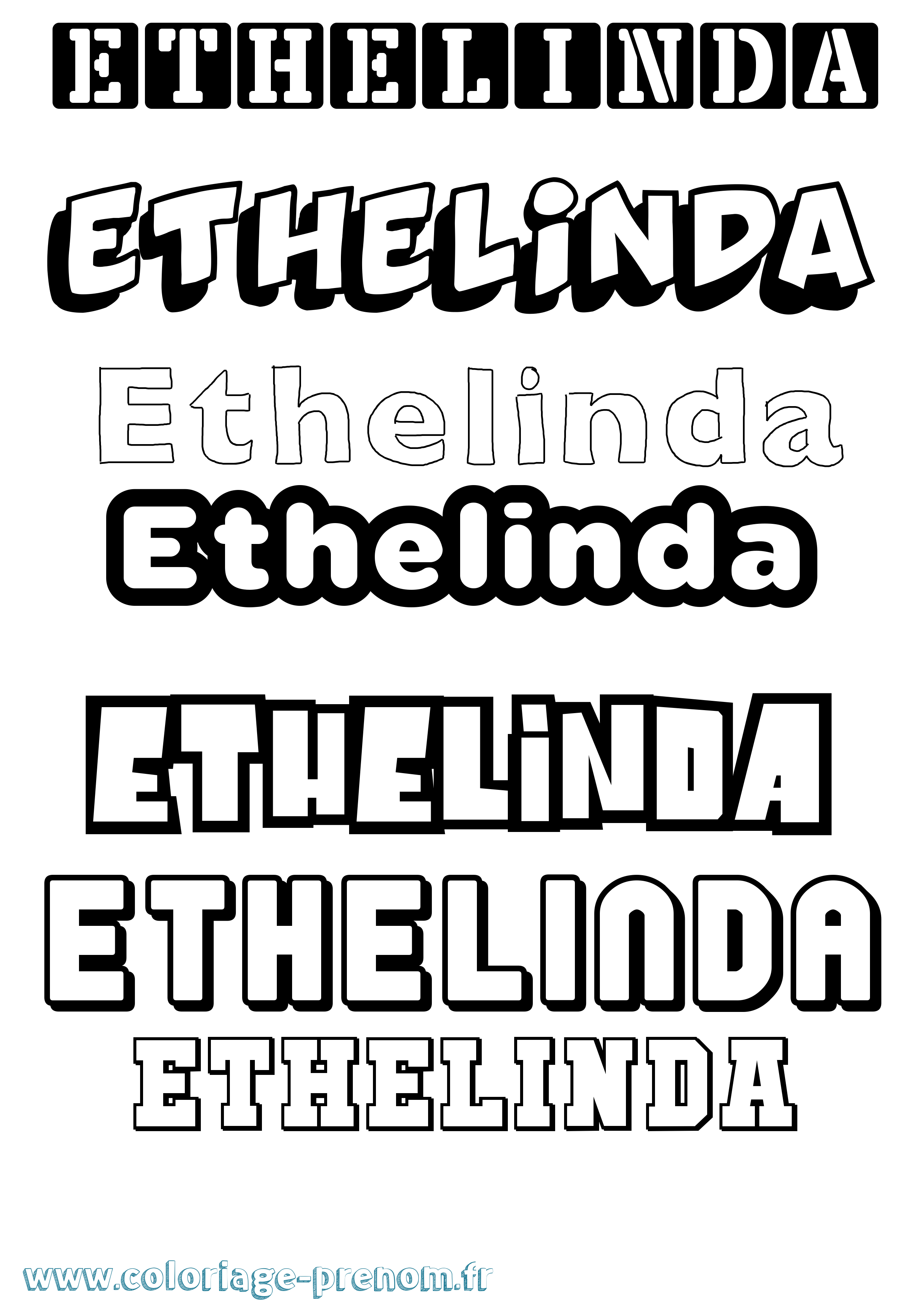 Coloriage Ethelinda Simple Coloriage prénom Ethelinda Simple