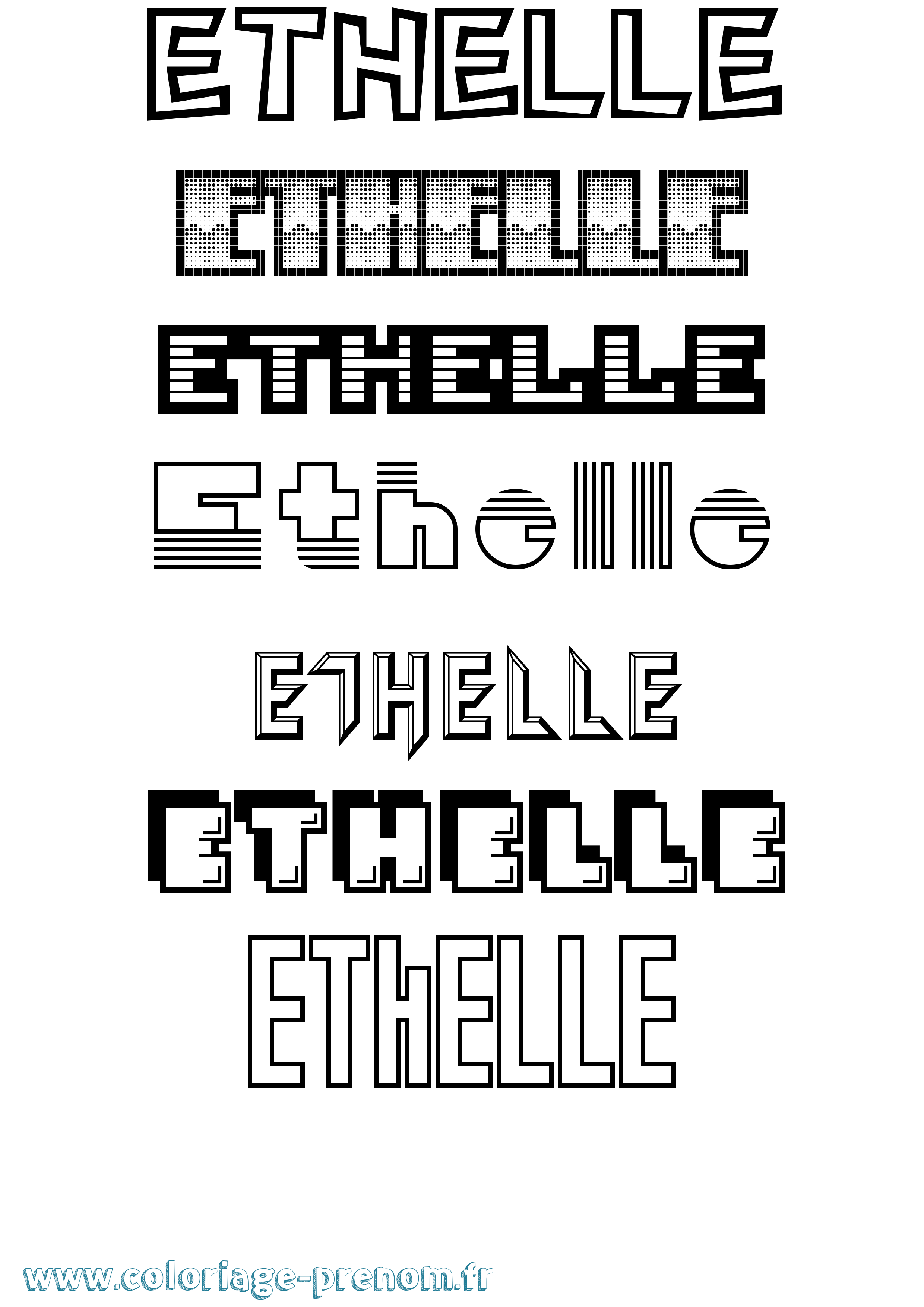 Coloriage Ethelle Jeux Vidéos Coloriage prénom Ethelle Jeux Vidéos