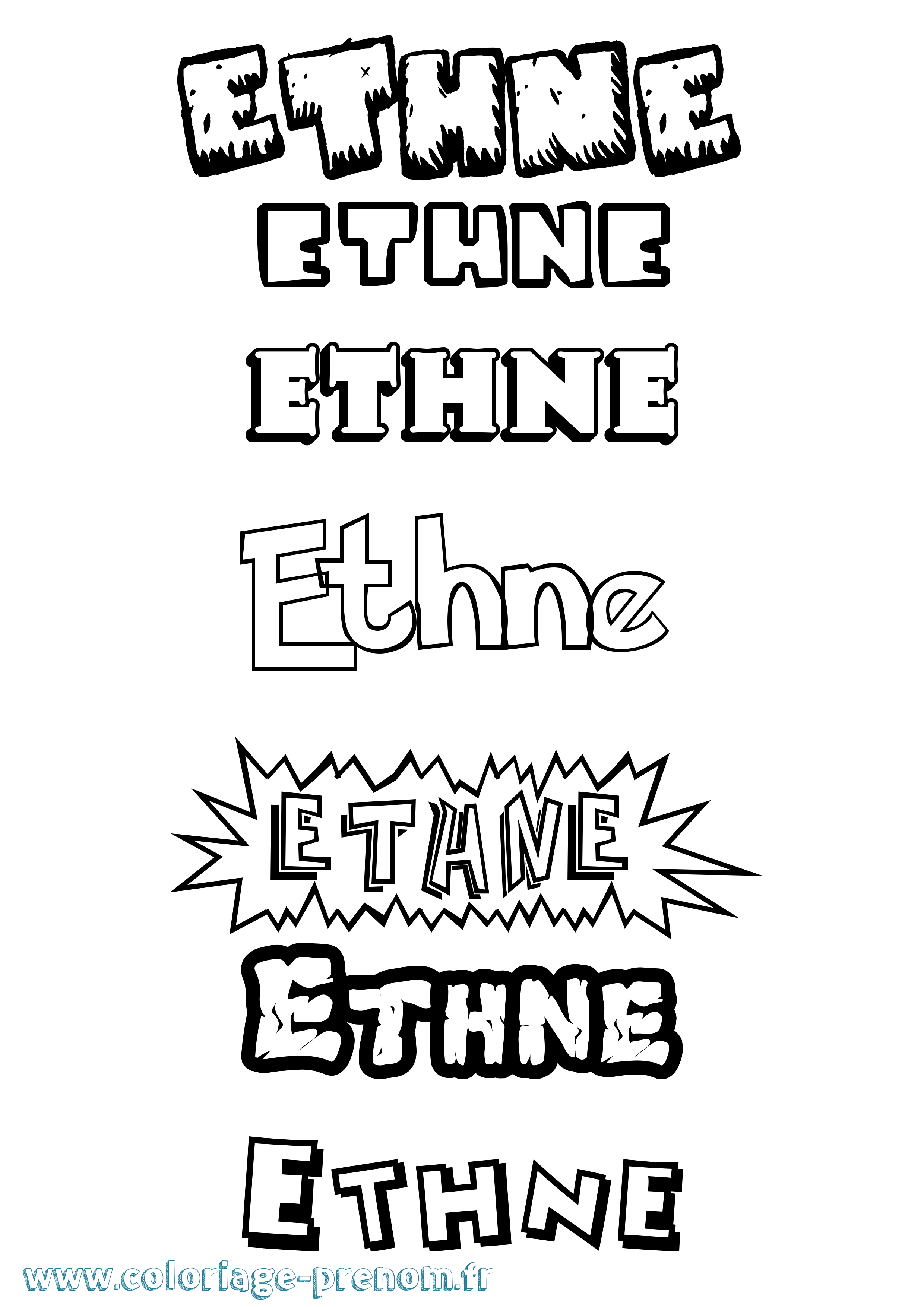 Coloriage Ethne Dessin Animé Coloriage prénom Ethne Dessin Animé