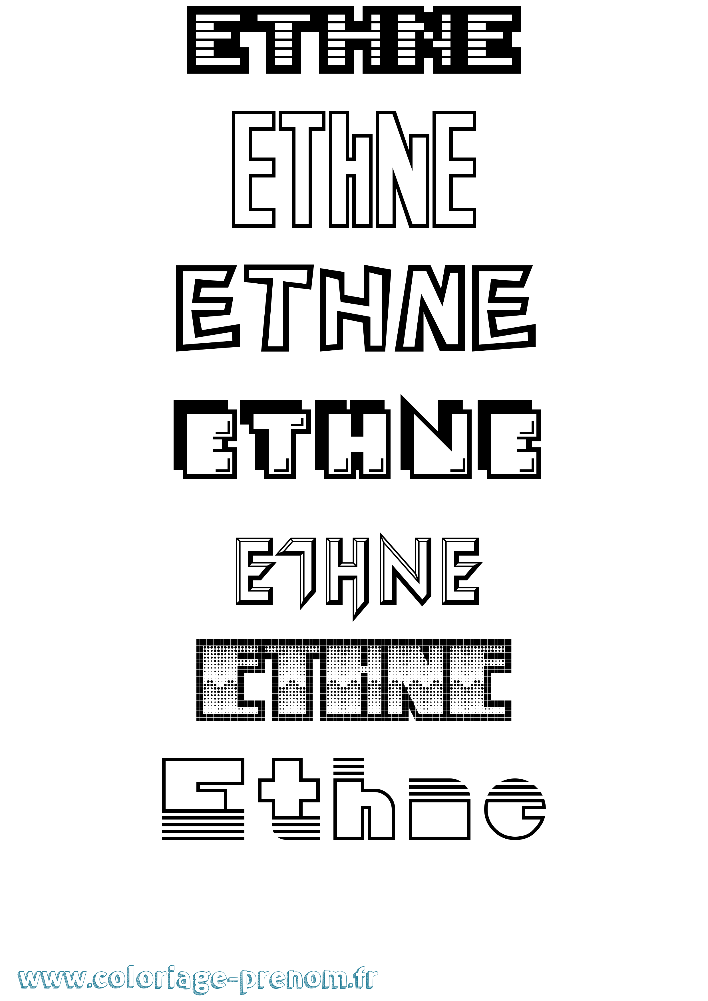 Coloriage Ethne Jeux Vidéos Coloriage prénom Ethne Jeux Vidéos