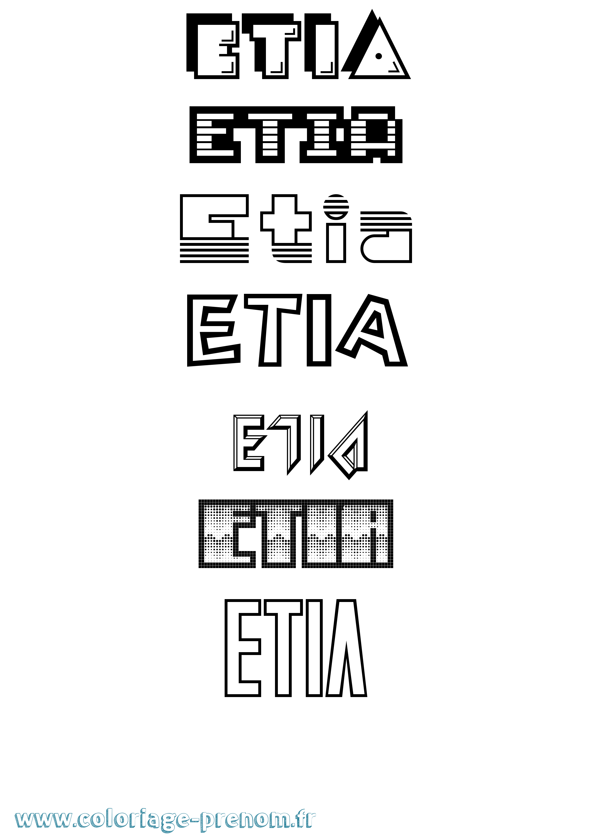 Coloriage Etia Jeux Vidéos Coloriage prénom Etia Jeux Vidéos