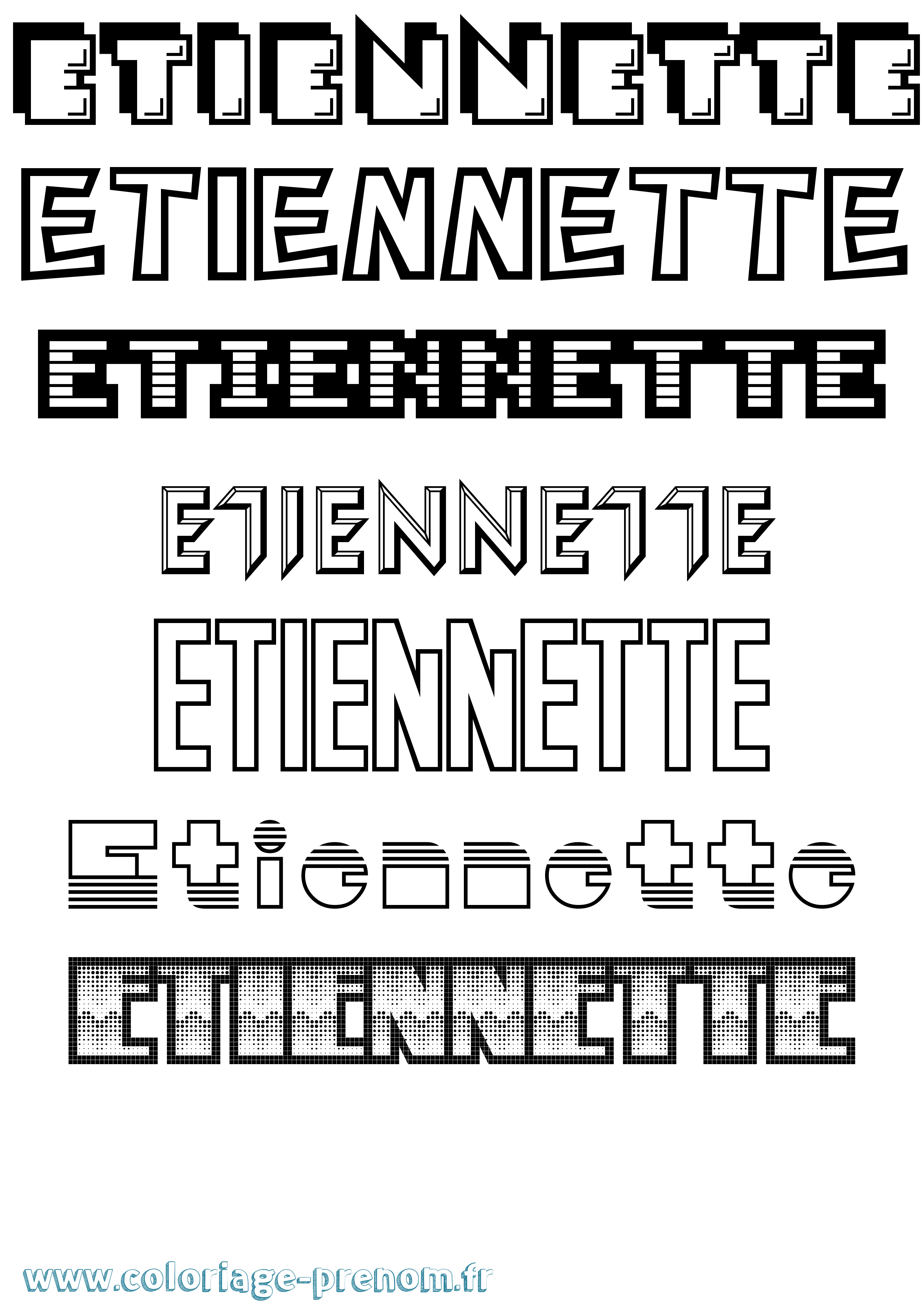 Coloriage Etiennette Jeux Vidéos Coloriage prénom Etiennette Jeux Vidéos