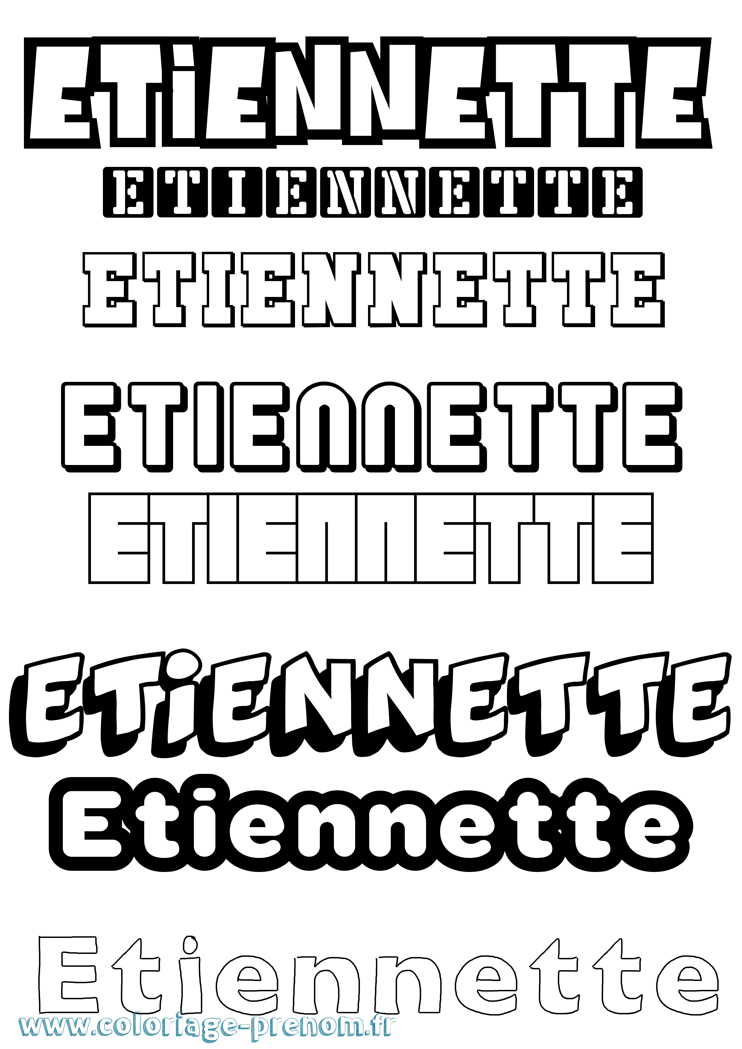 Coloriage Etiennette Simple Coloriage prénom Etiennette Simple