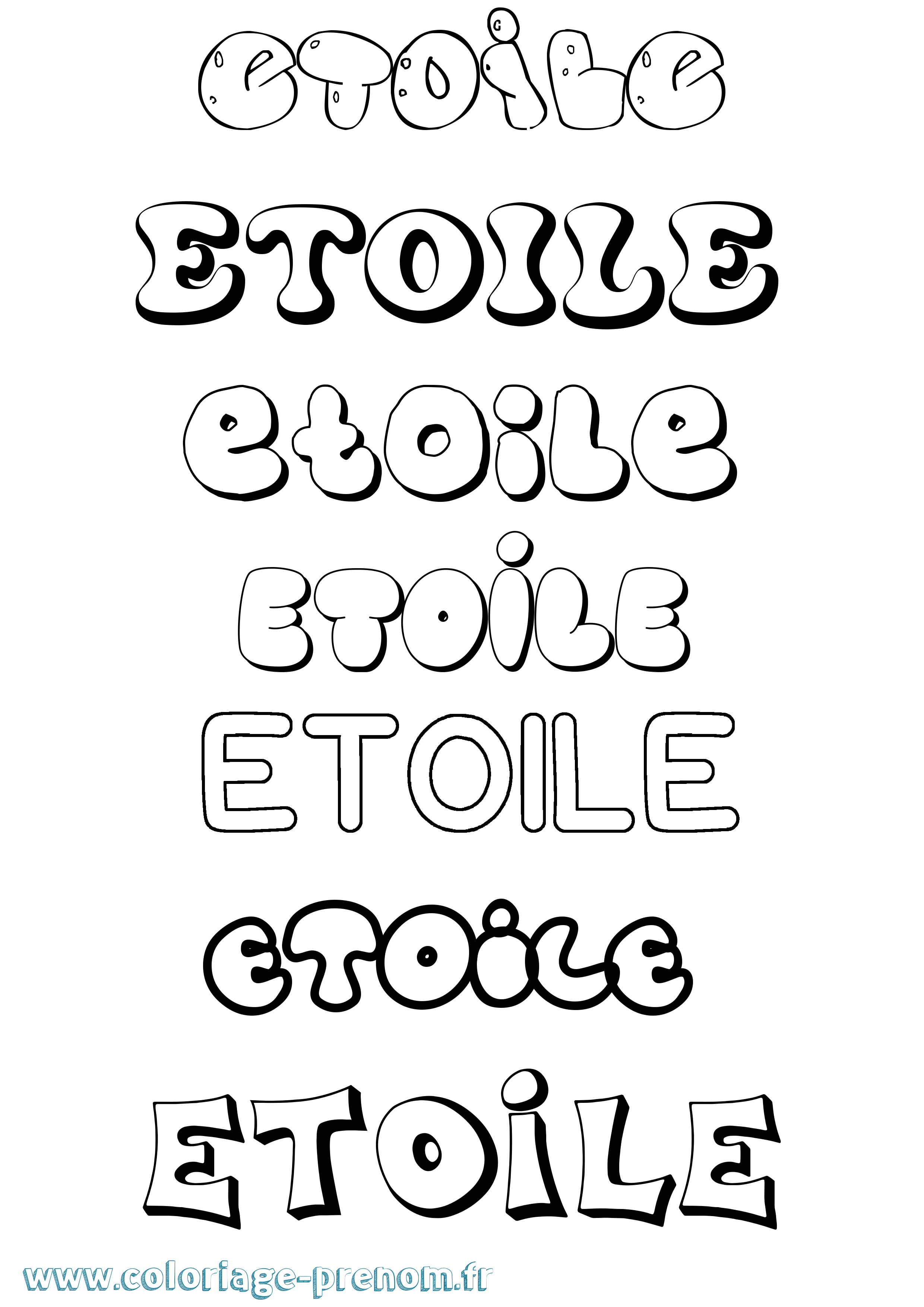 Coloriage Etoile Bubble Coloriage prénom Etoile Bubble