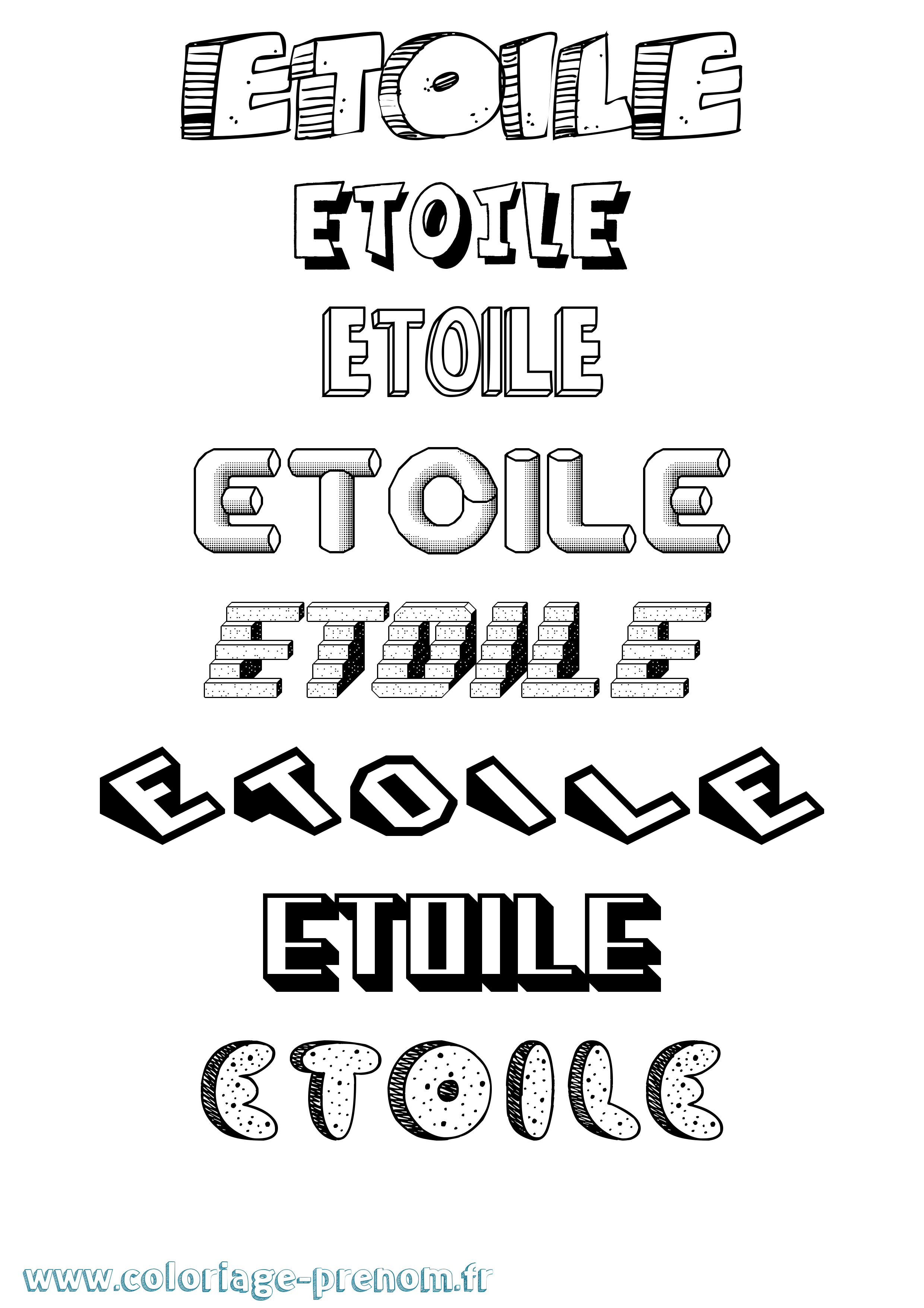 Coloriage Etoile Effet 3D Coloriage prénom Etoile Effet 3D