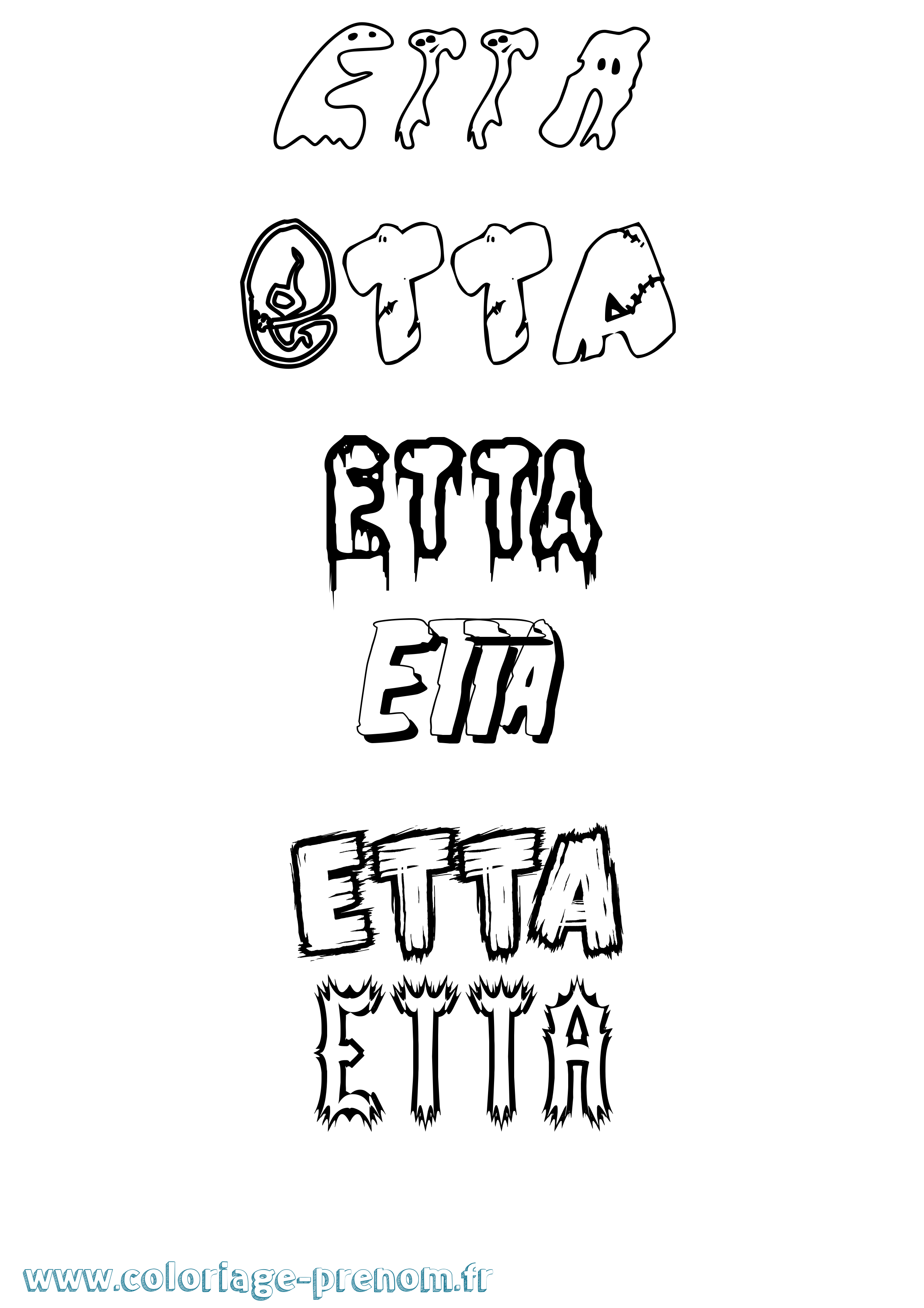 Coloriage Etta Frisson Coloriage prénom Etta Frisson