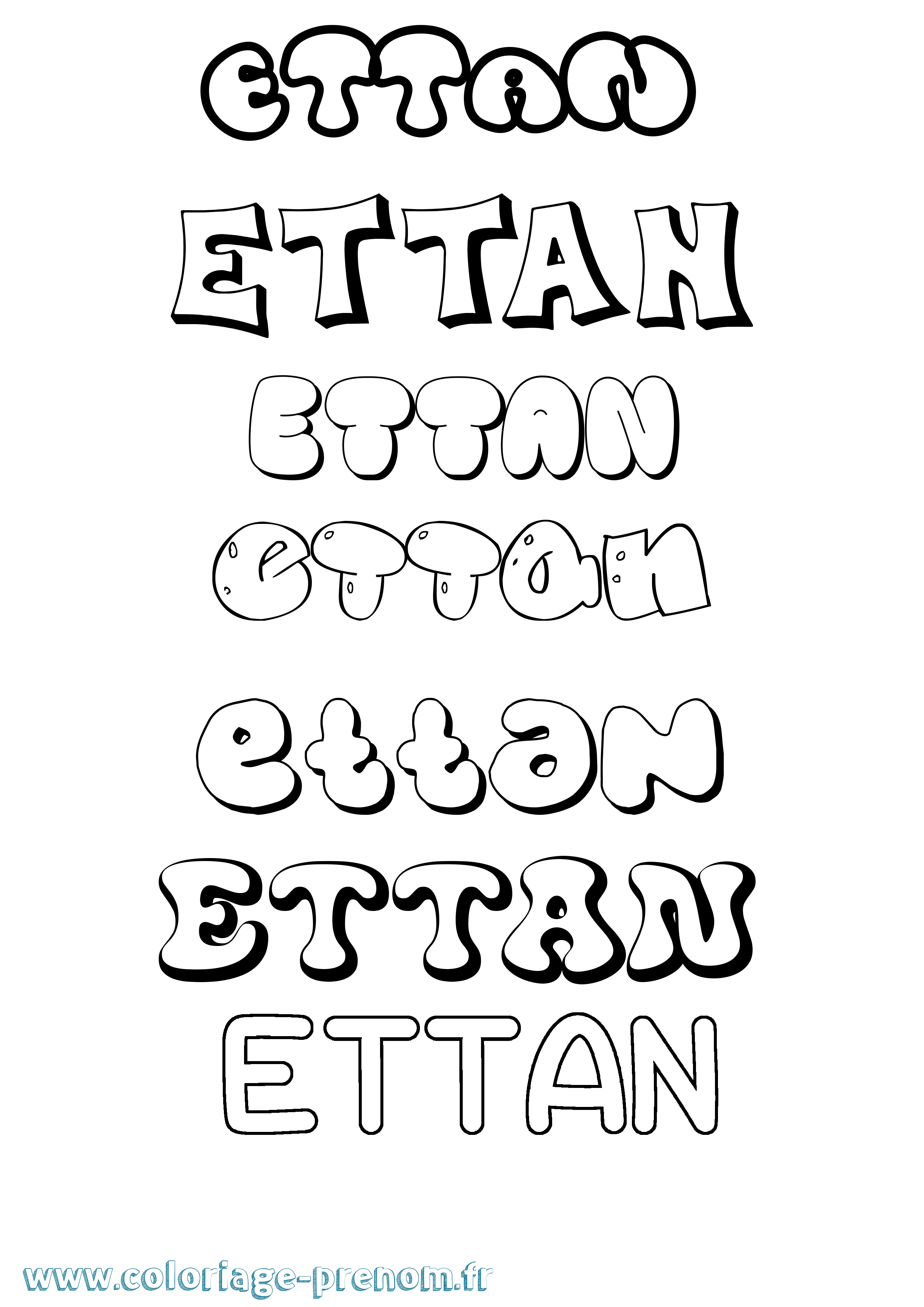 Coloriage Ettan Bubble Coloriage prénom Ettan Bubble